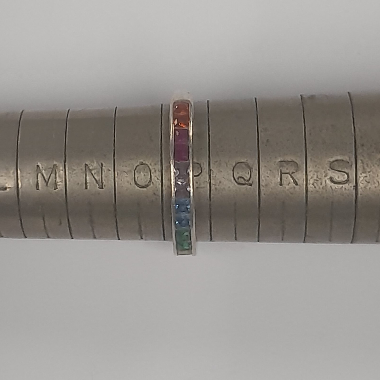 Product photo for Silver Multi Coloured Thick Band