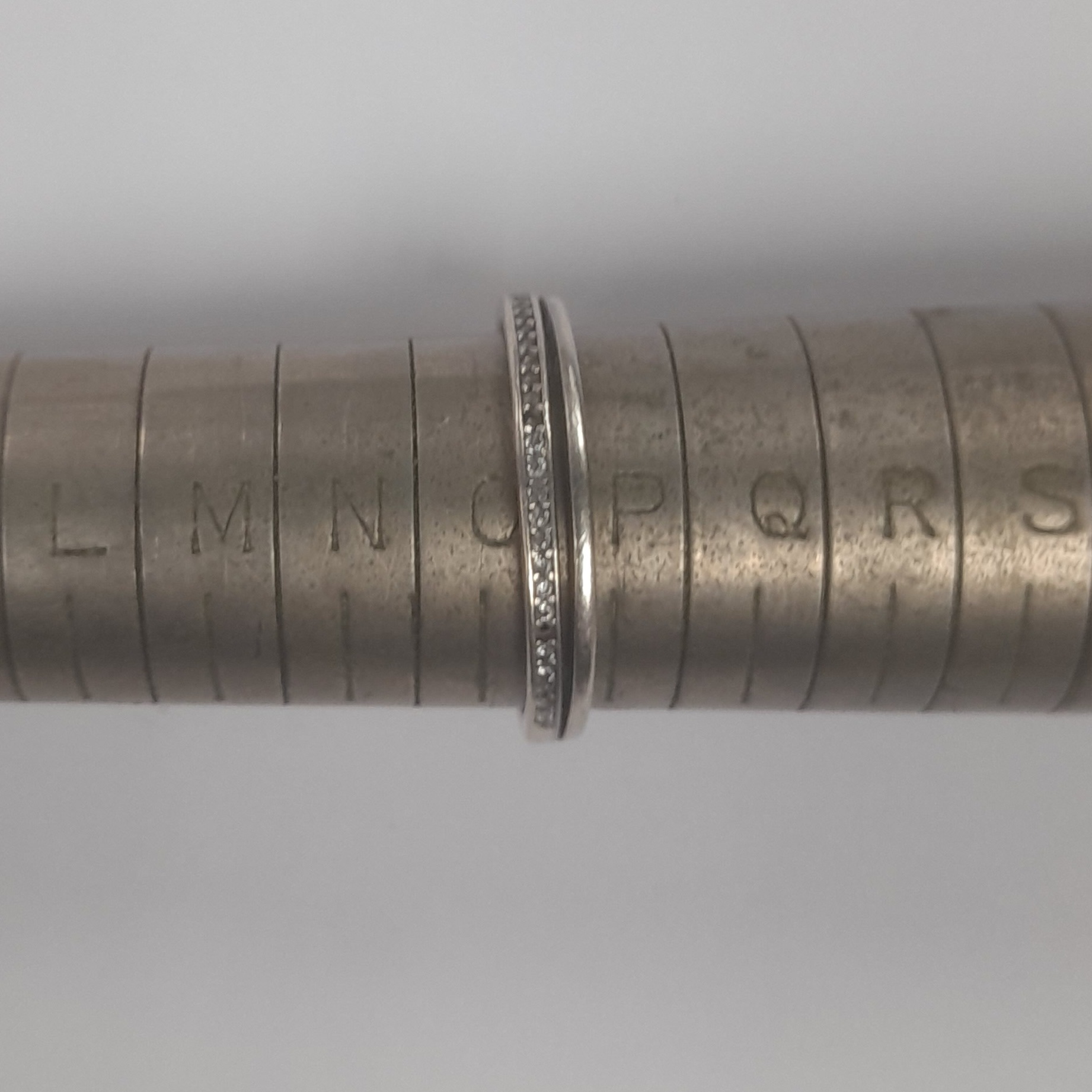 Product photo for Silver Ring Thin Double Band (stones missing)
