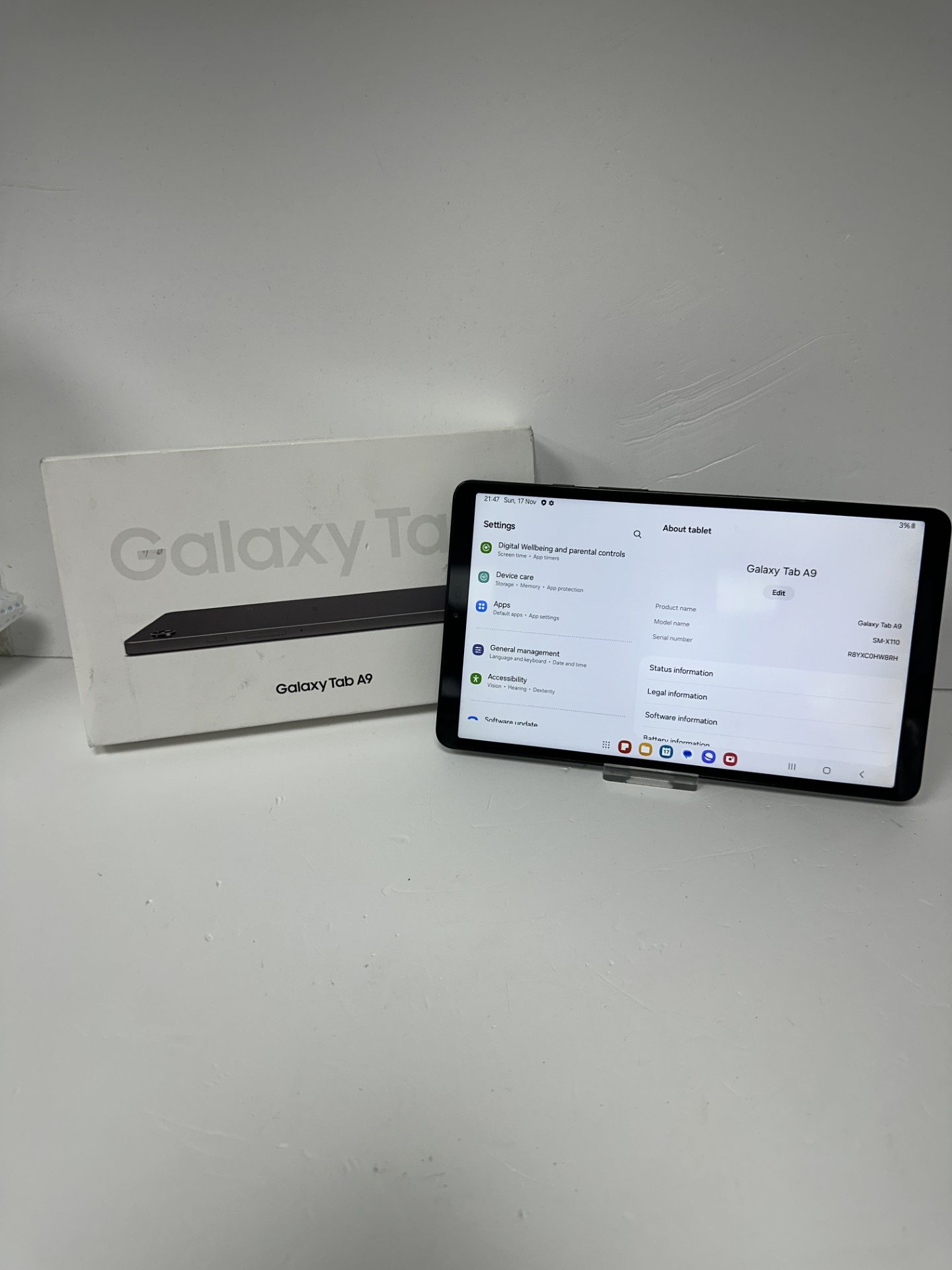 Product photo for SAMSUNG GALAXY TAB A9 WIFI ONLY 64GB GREY BOXED