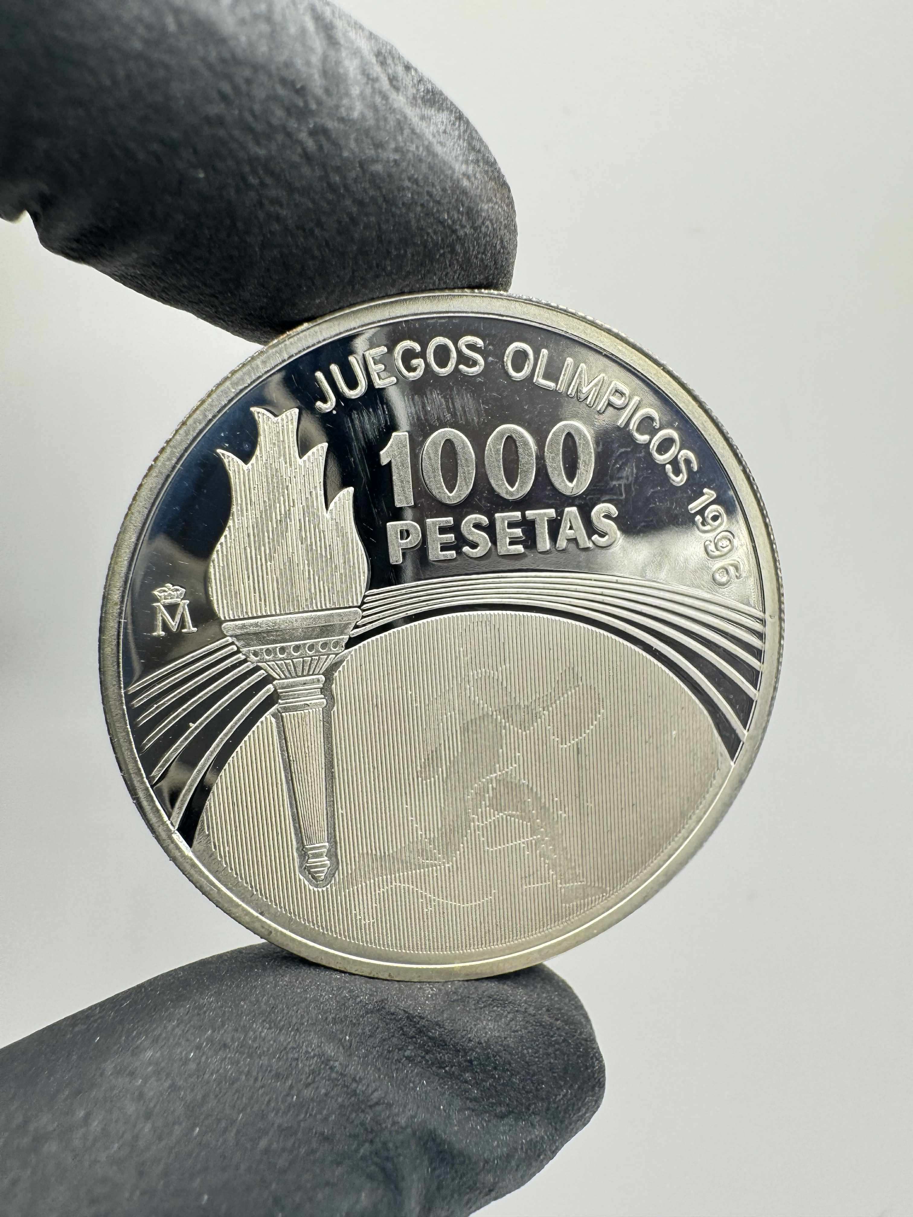Product photo for Silver Juan Carlos Olympic 1996 1000 Pesetas Coin
