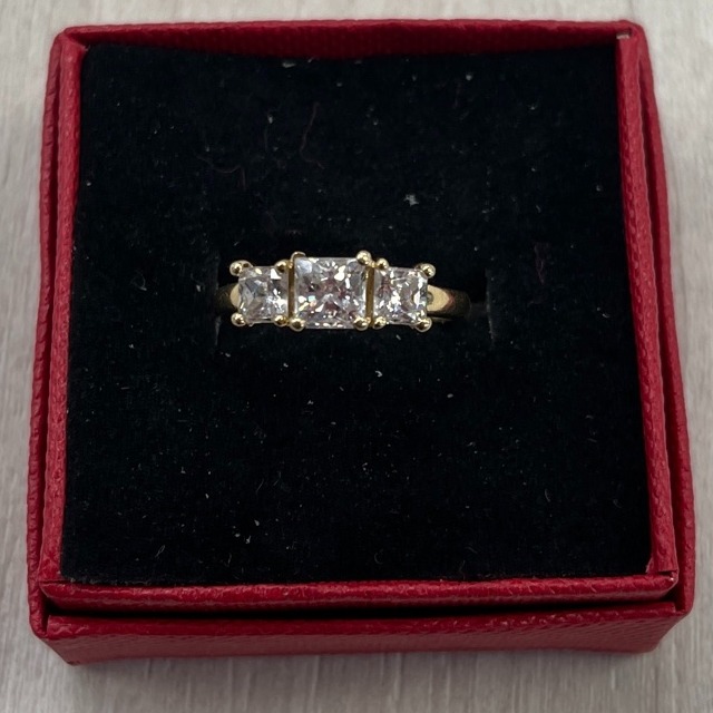 Product photo for QVC Pre-Owned 14ct Gold CZ Ring