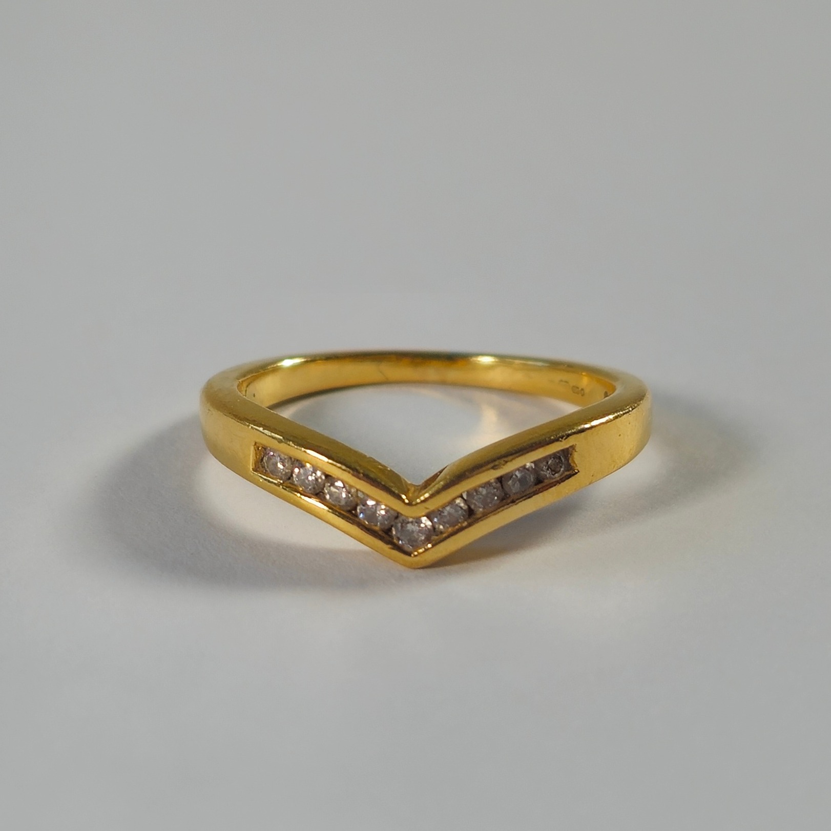 Product photo for 18ct Gold 0.15ct Diamond Wishbone Ring Size I1/2