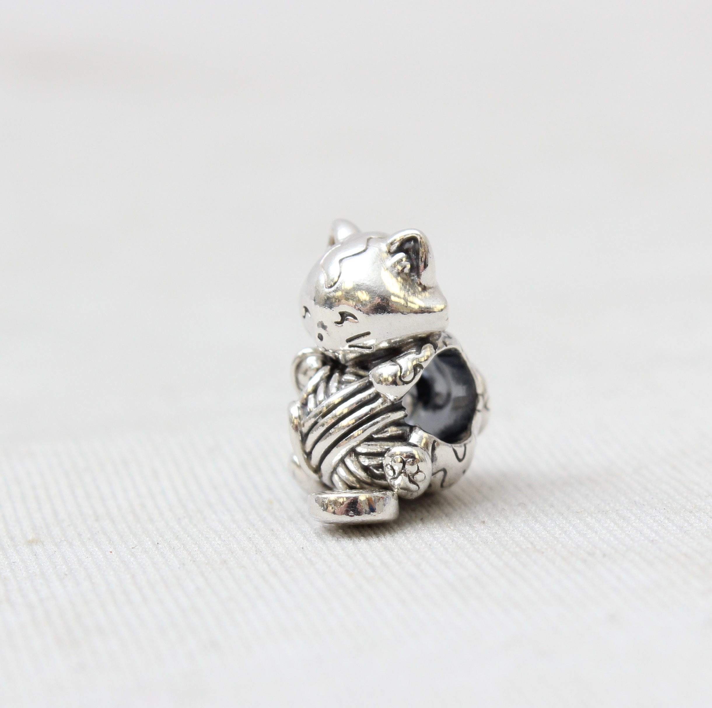 Product photo for Pandora Kitten & Yarn Ball Sterling Silver Bracelet Charm