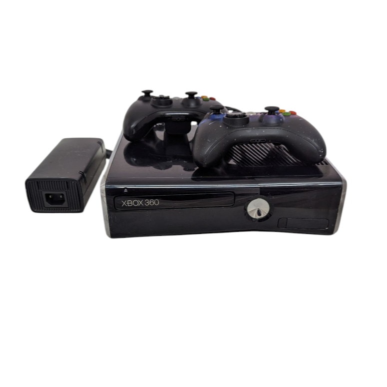 Product photo for Microsoft Xbox 360 Slim 250GB - 2 Controllers
