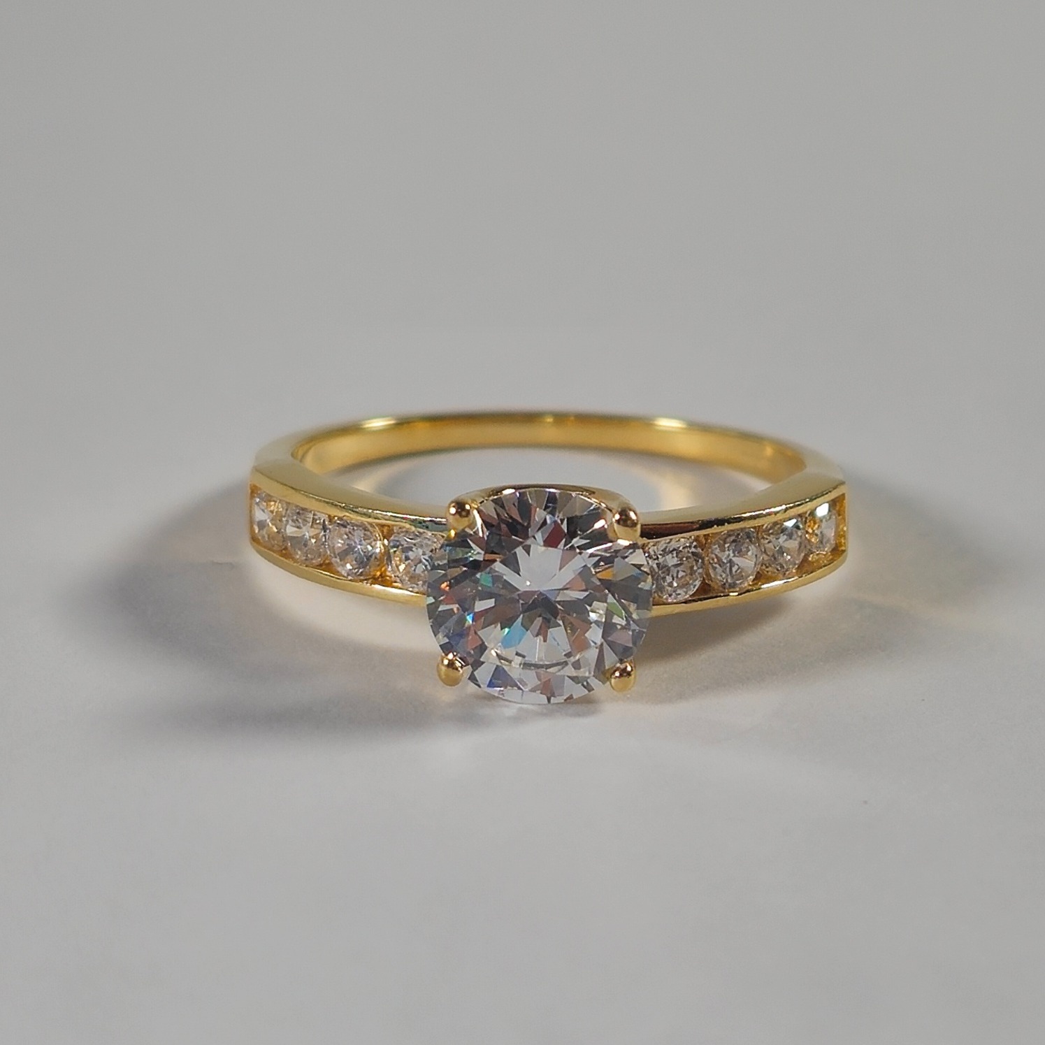 Product photo for 14ct Gold *CZ* Engagement Style Ring Size S