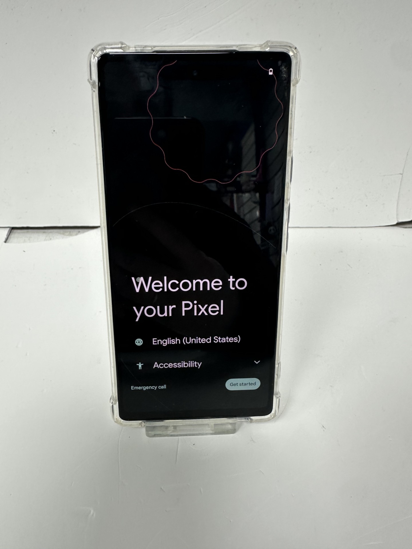 Product photo for GOOGLE PIXEL 6A 128GB WHITE IN CLEAR CASE UNLOCKED UNBOXED