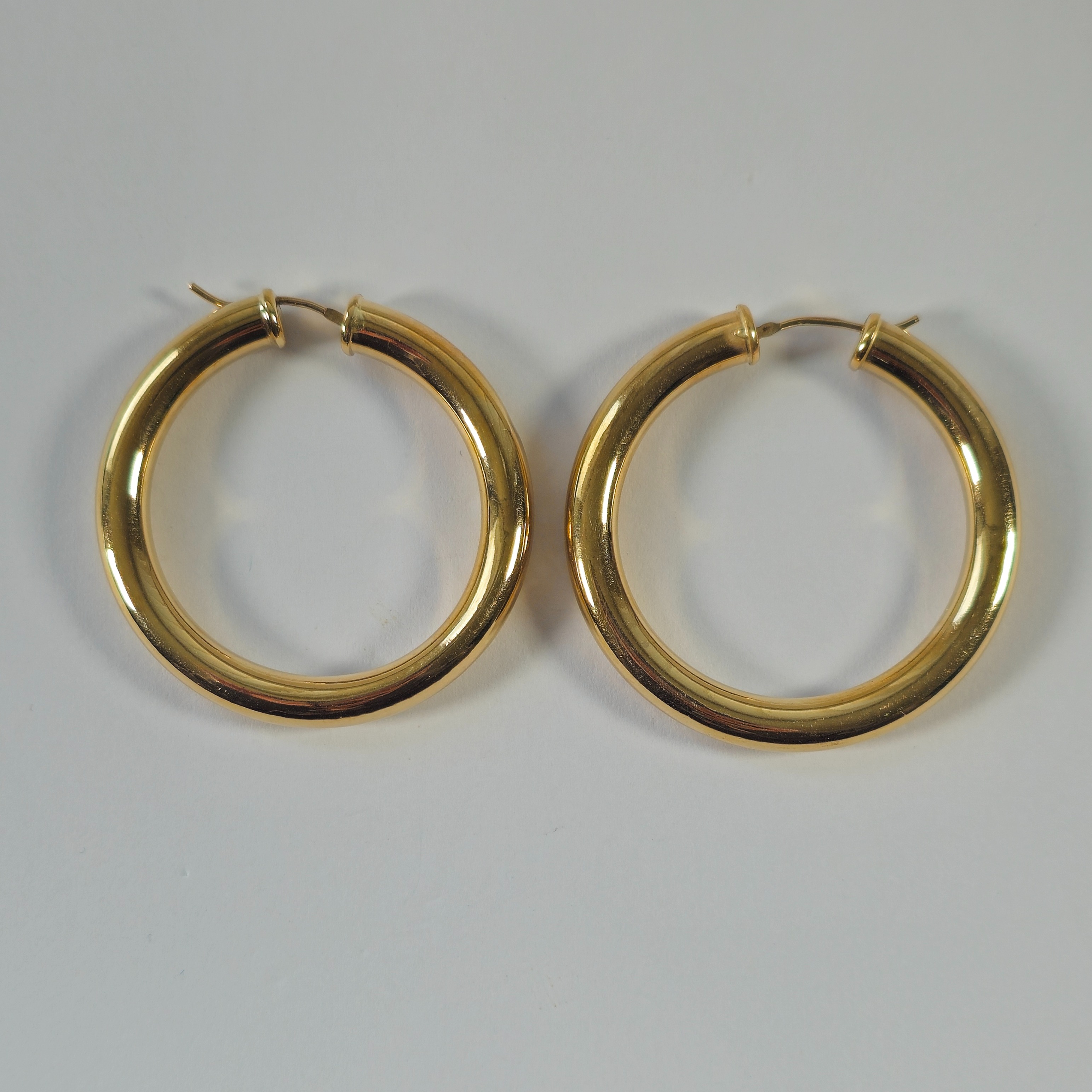 Product photo for 9ct Gold Plain Round Hoop Earrings