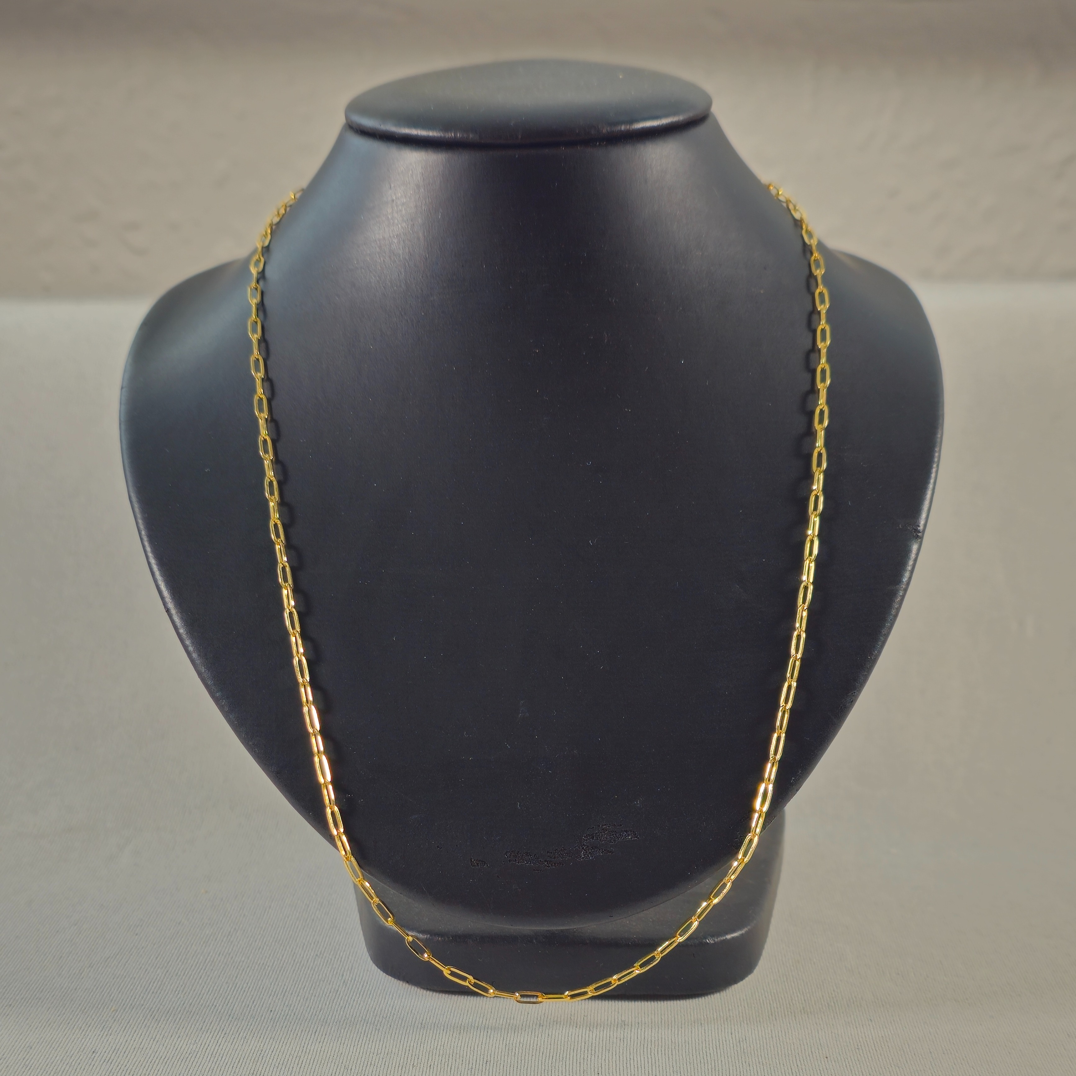 Product photo for 14ct Gold Slim Rectangle Link Chain 19.6