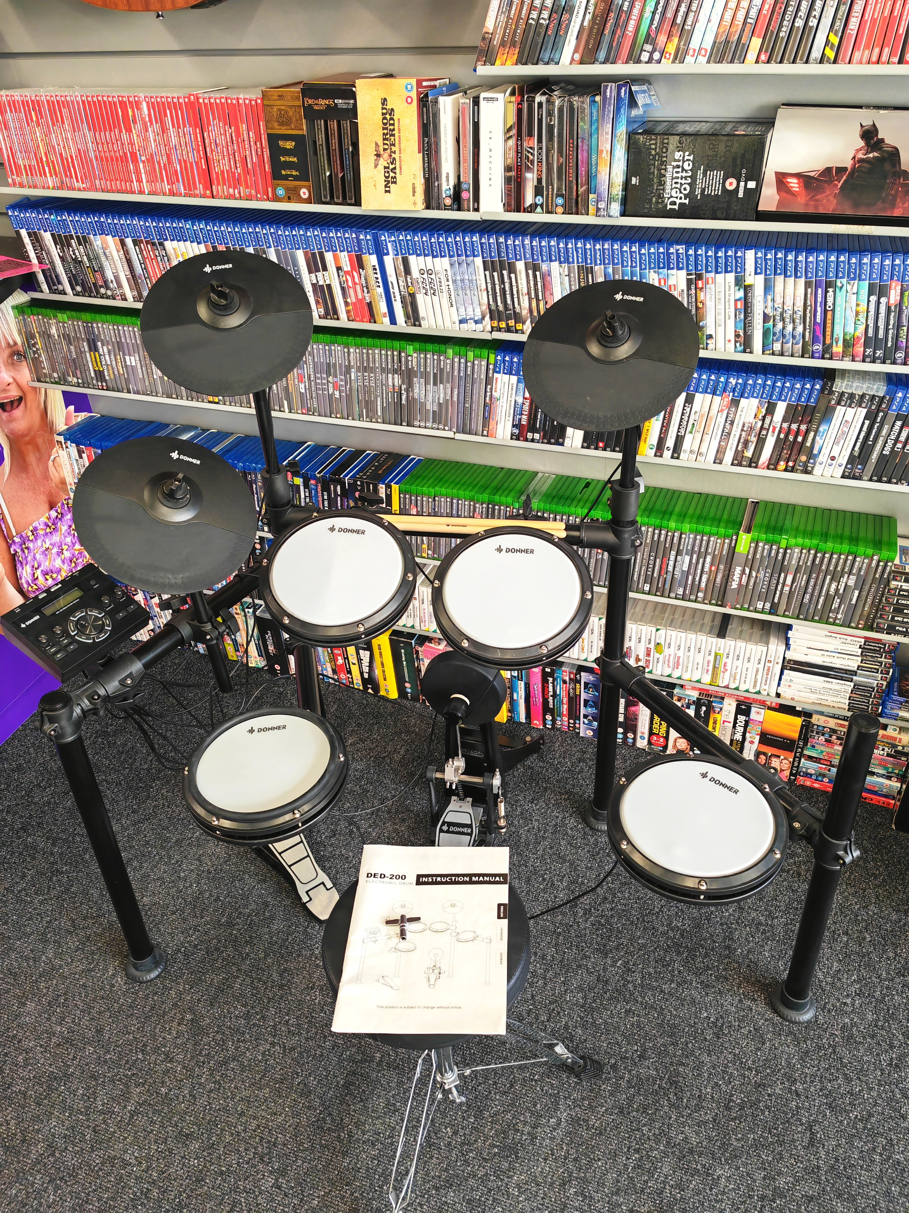 Product photo for Donner DED-200 Electric Drum Set With Throne