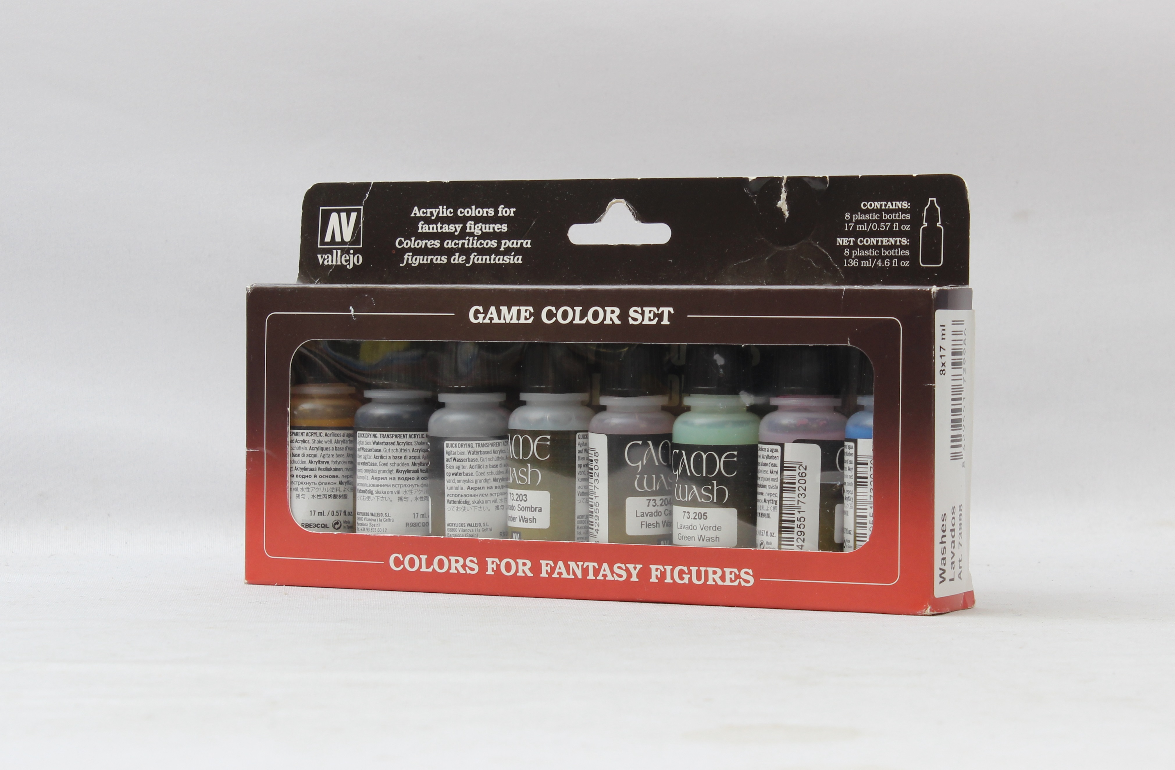 Product photo for Vallejo Game Colour Washes Set - Colours For Fantasy Figures Art 73998 New