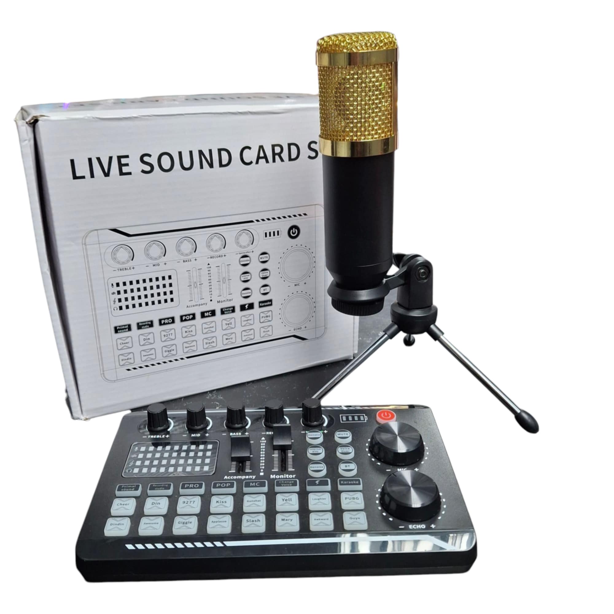 Product photo for Live Streaming Microphone Audio Mixer Set for PC Phone Computer Sound Card