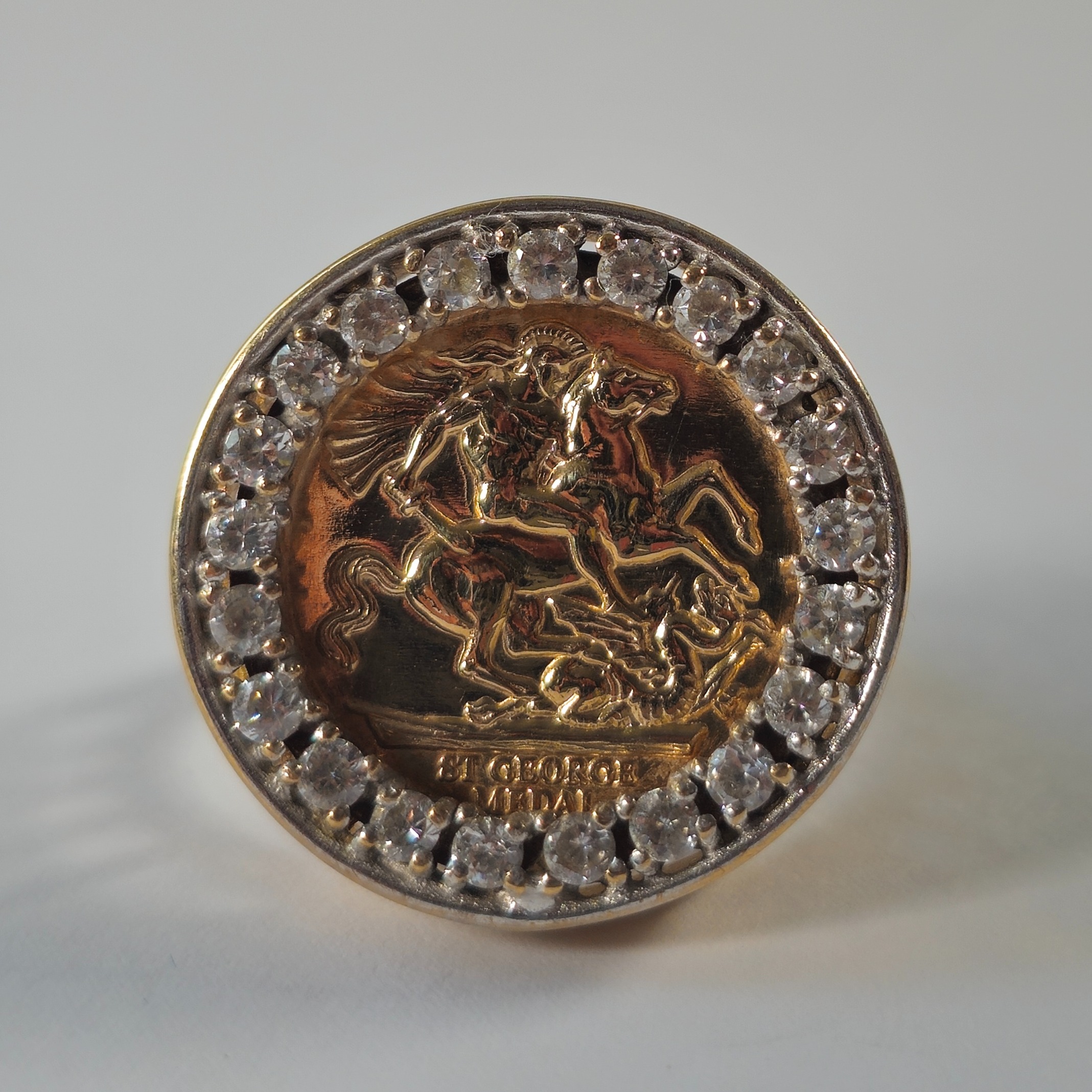 Product photo for 9ct Gold *CZ* St. George Ring Size U1/2