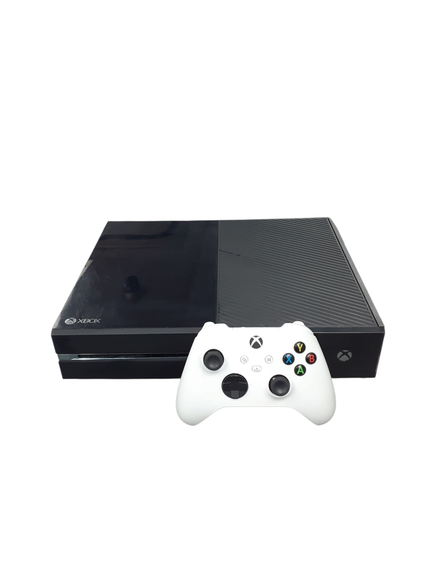 Product photo for Xbox One Console, 500GB, Black With White Controller
