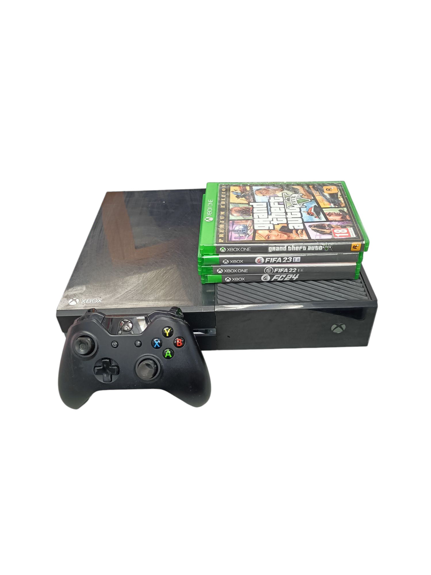 Product photo for Xbox One Console, 500GB, Black (No Kinect) with Game Bundle