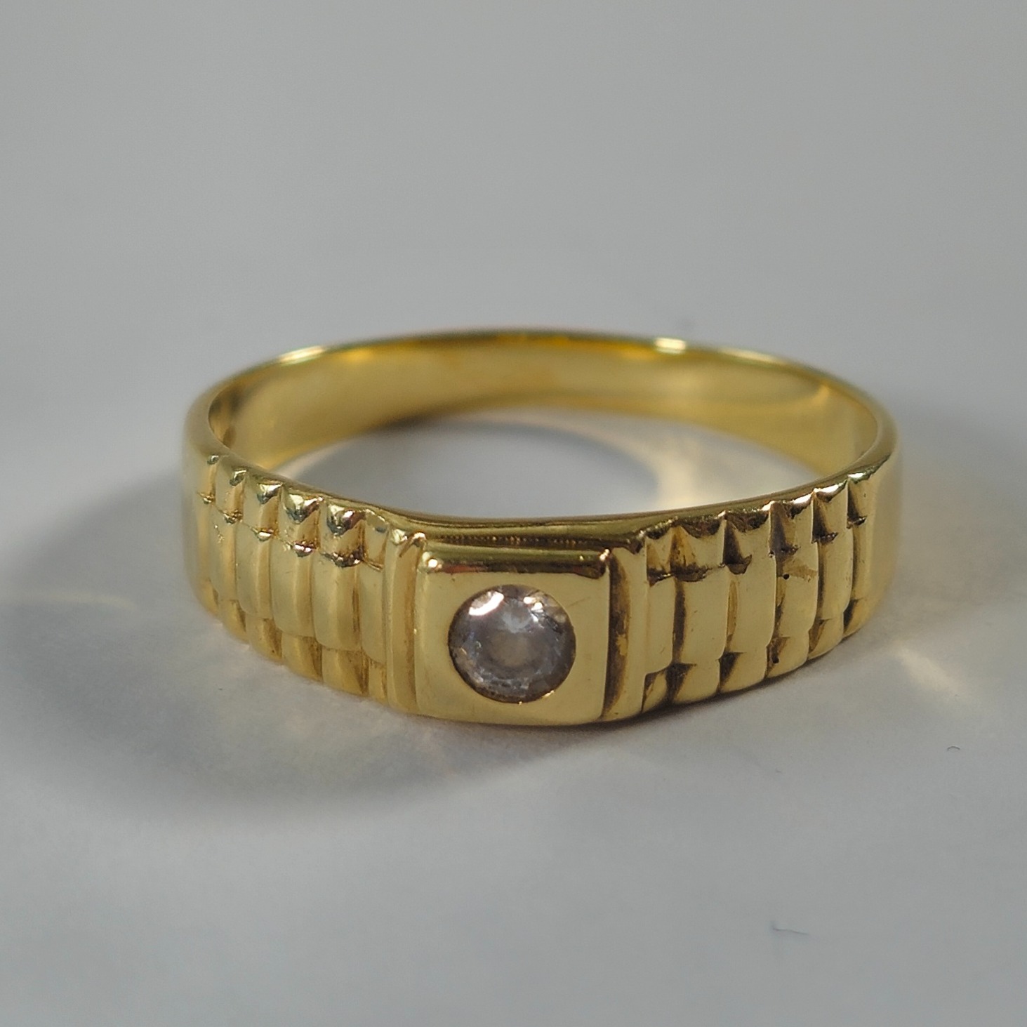 Product photo for 9ct Gold *CZ* Rolex Style Ring Size T1/2