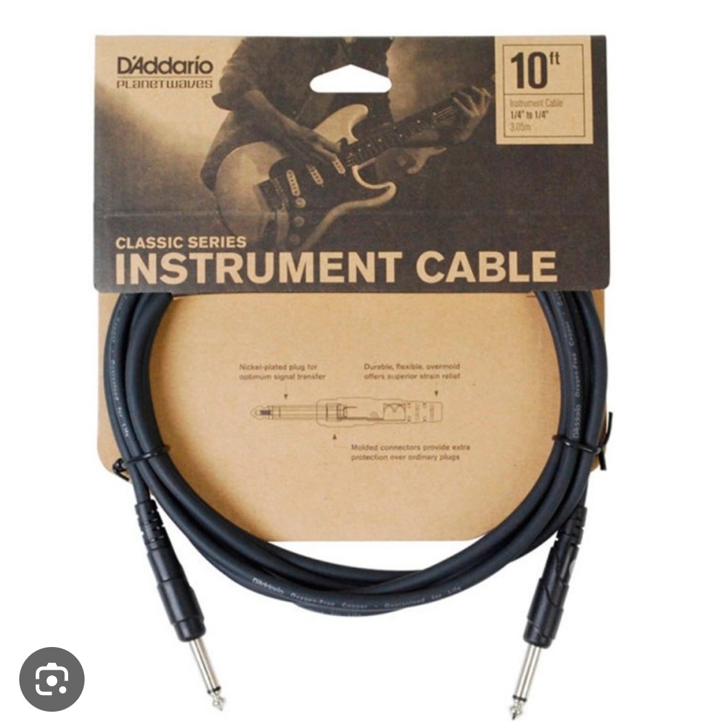Product photo for D'Addario PW-CGT-10 10FT Instrument Cable
