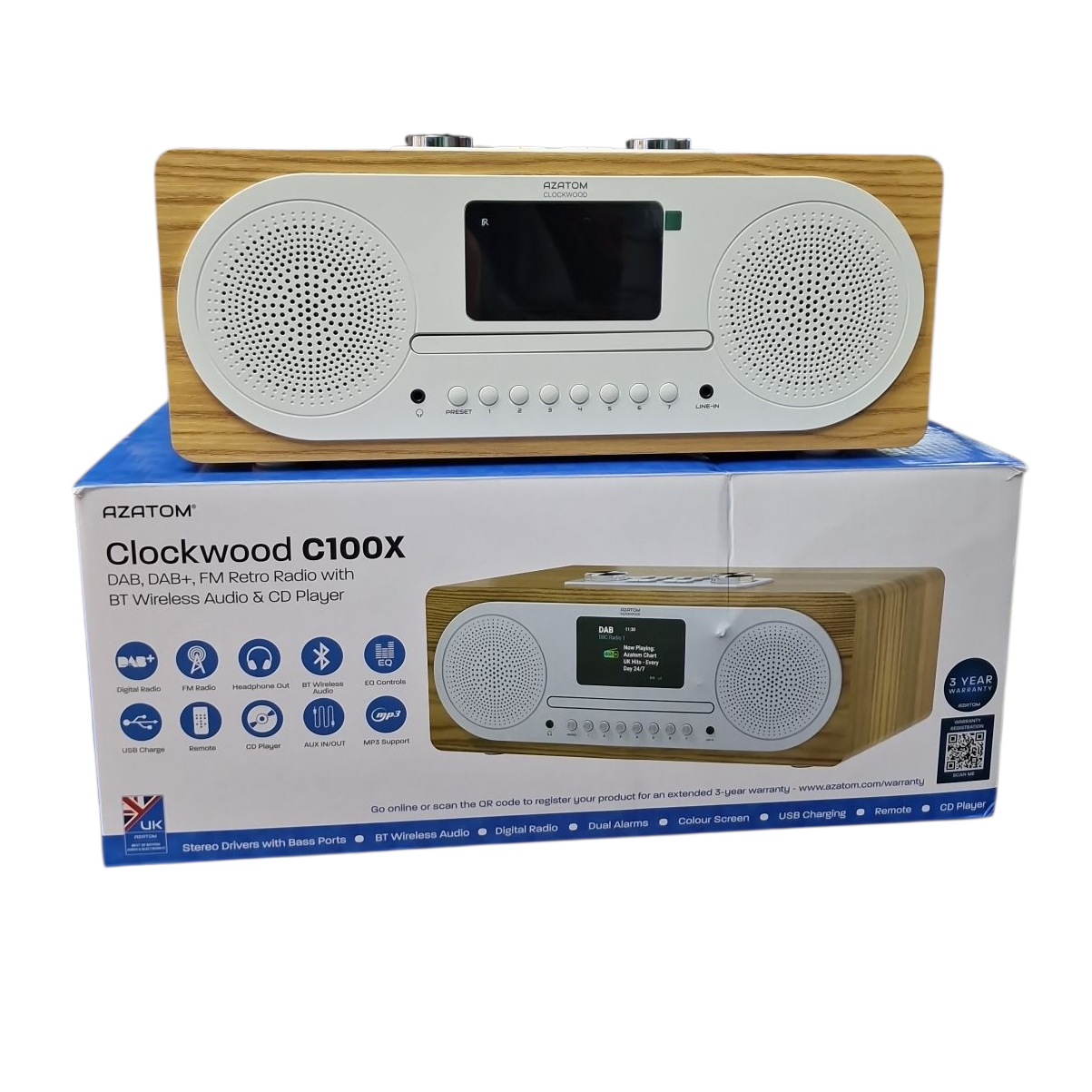 Product photo for Clockwood C100X Digital DAB Radio with CD & Remote