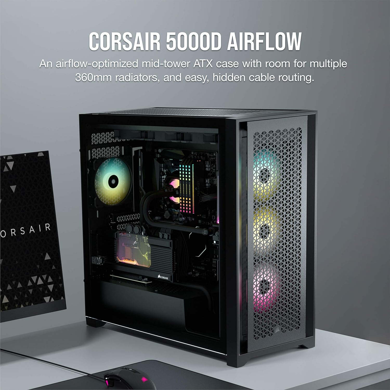 Product photo for Corsair 5000D AIRFLOW Tempered Glass Mid-Tower ATX PC Case - New