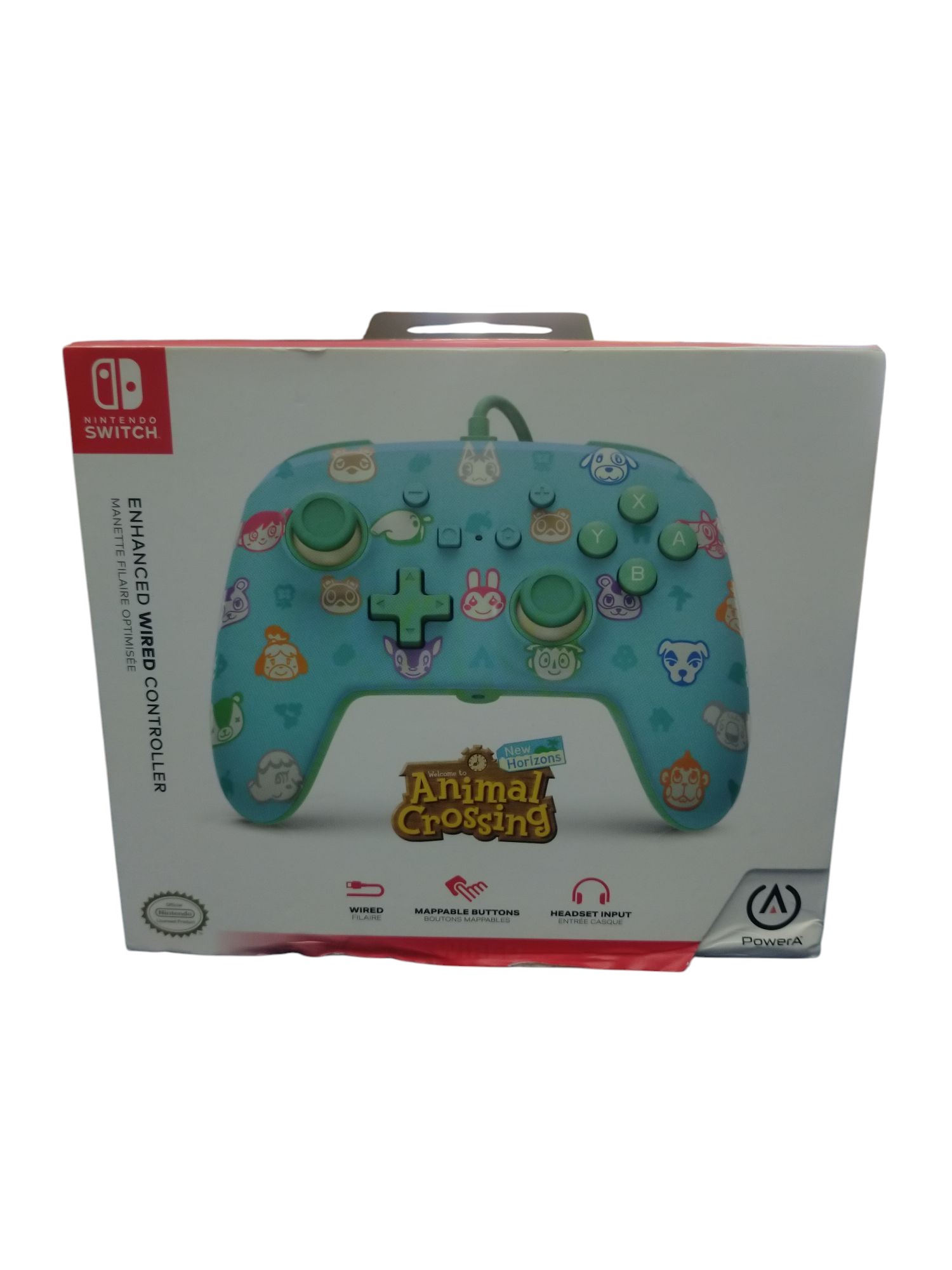 Product photo for NINTENDO SWITCH POWER A ENHANCED WIRED CONTROLLER Animal Crossing
