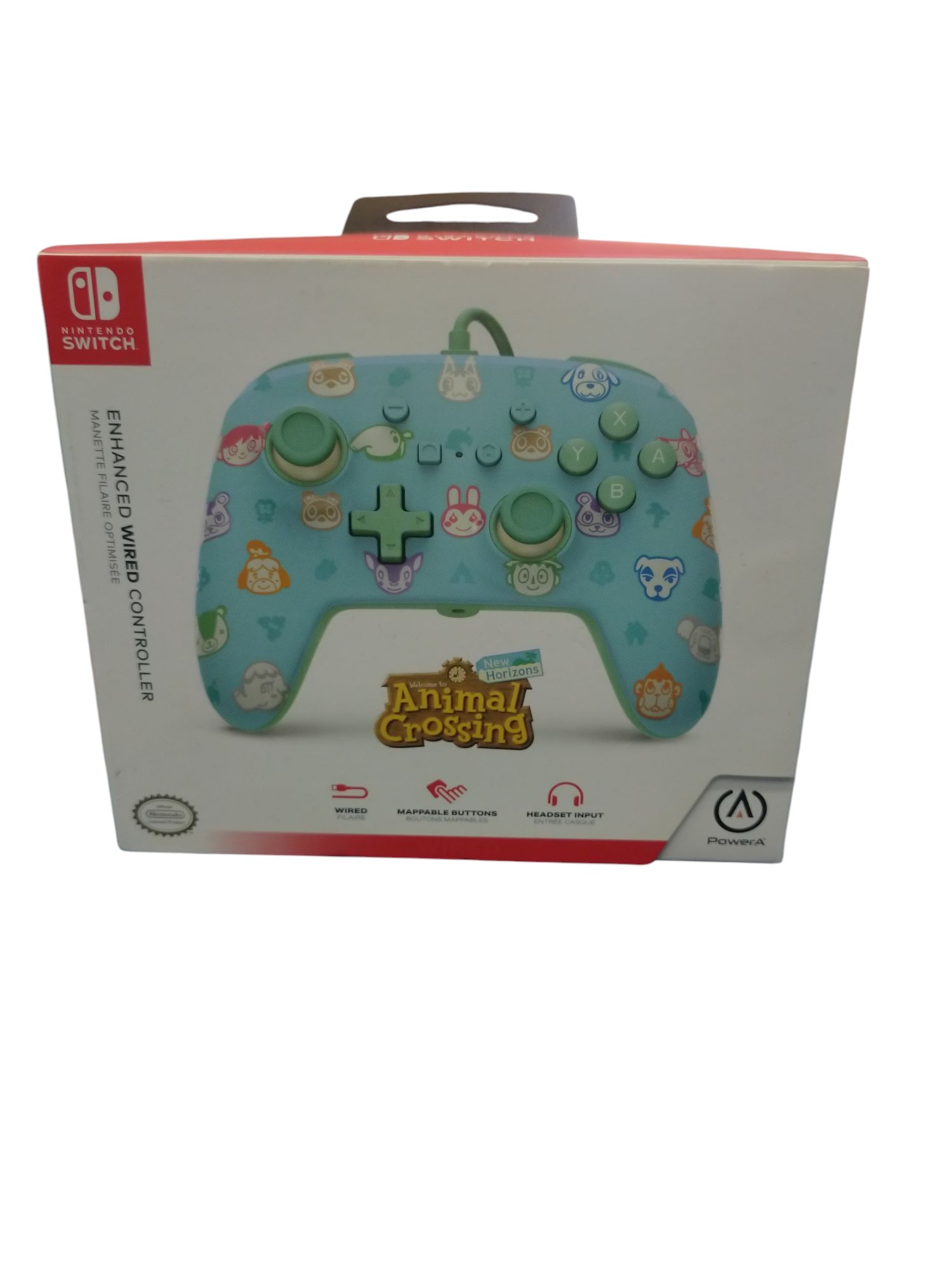 Product photo for NINTENDO SWITCH POWER A ENHANCED WIRED CONTROLLER Animal Crossing
