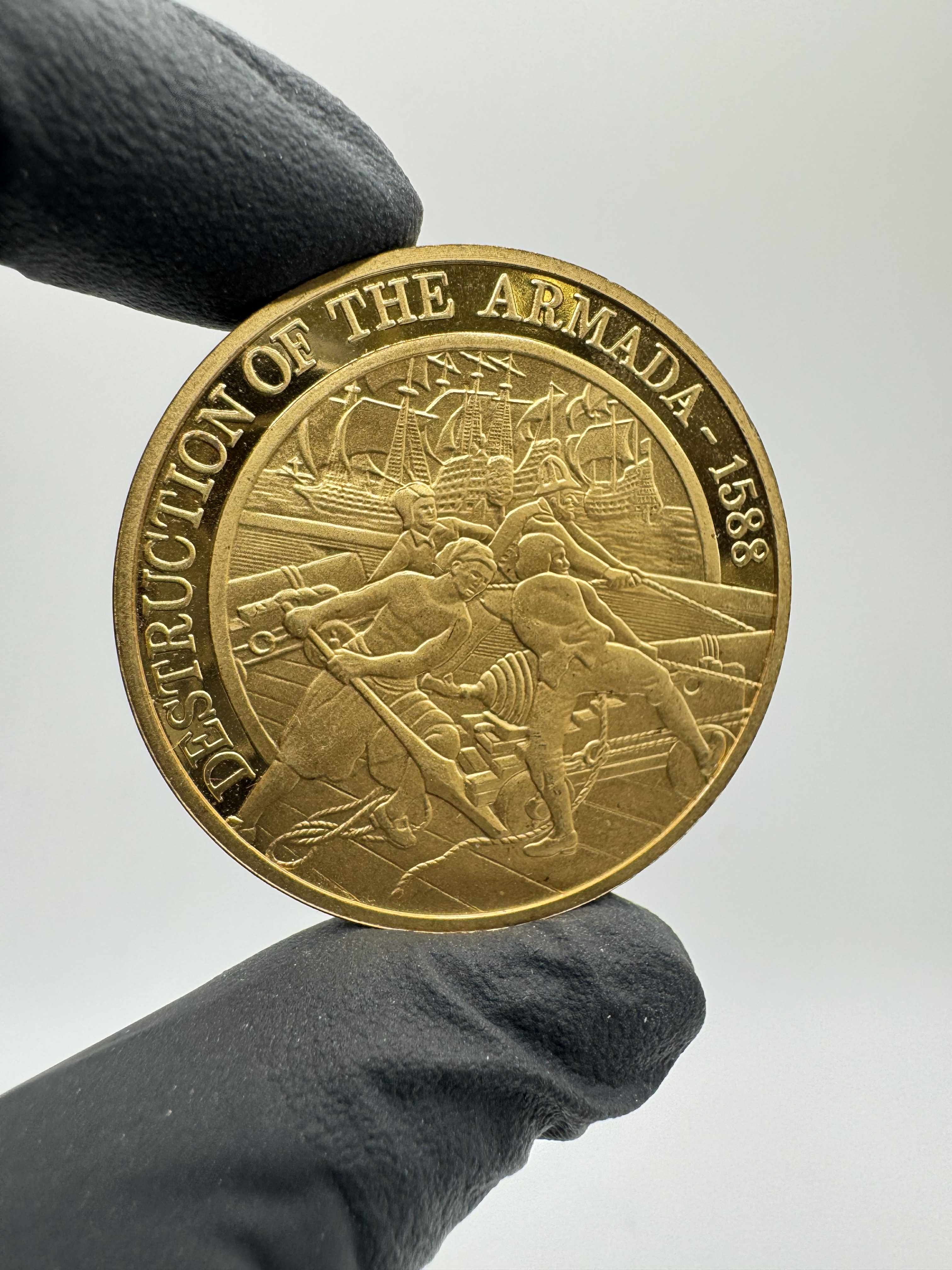 Product photo for Battle Of The Spanish Armada 1988 Coin
