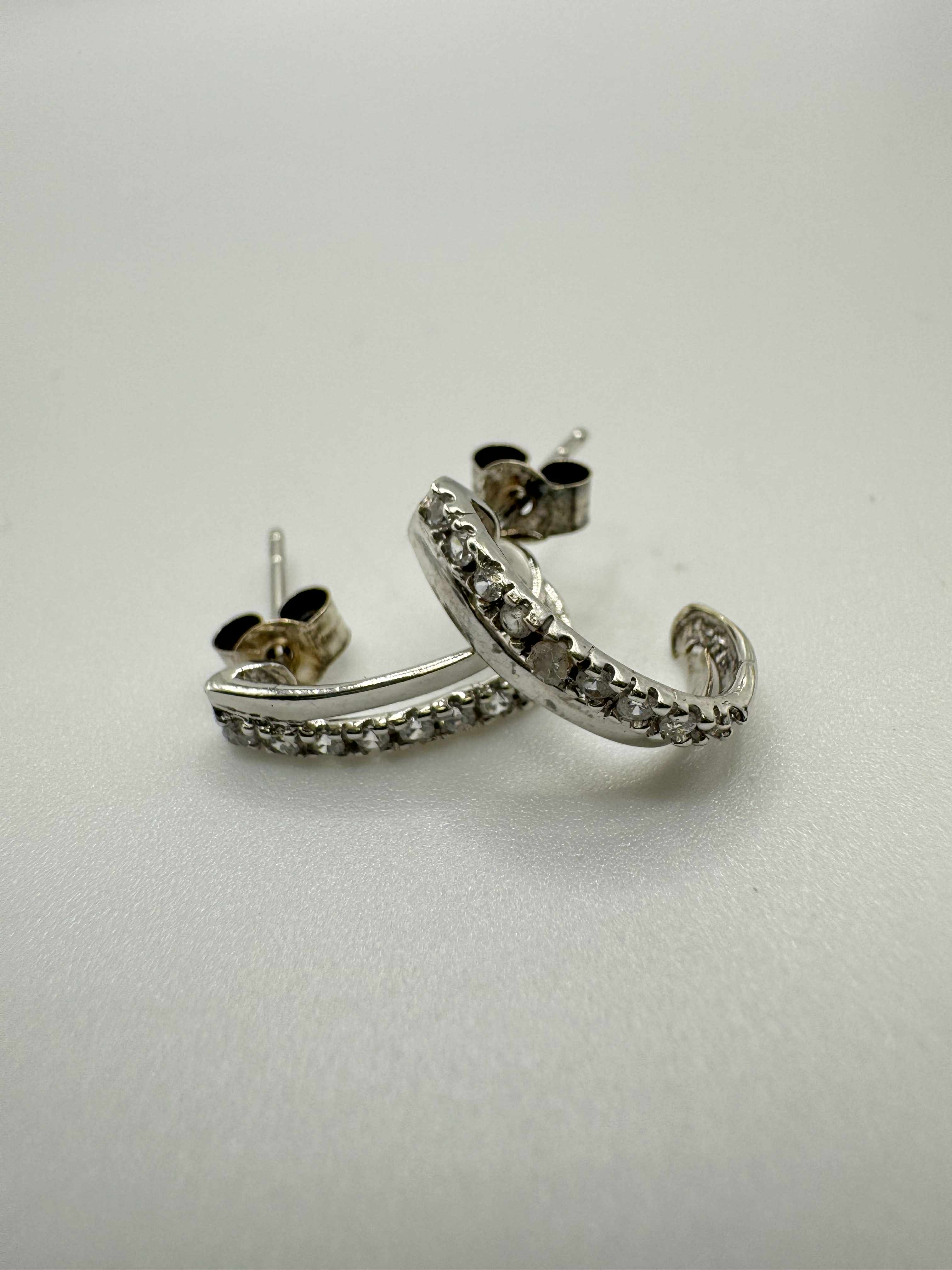 Product photo for 9ct White Gold CZ Encrusted Earrings
