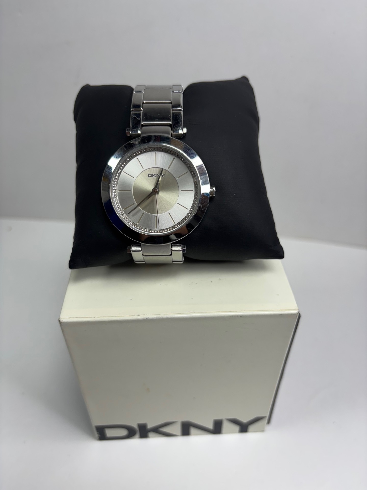 Product photo for dkny SILVER WATCH BOXED