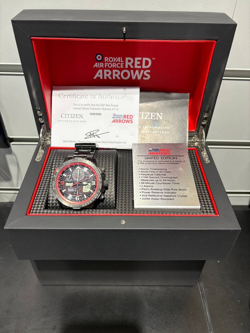 Product photo for Citizen  Citizen Red Arrows Skyhawk Atomic Time 46mm Black JY8087-51E 5873/9999