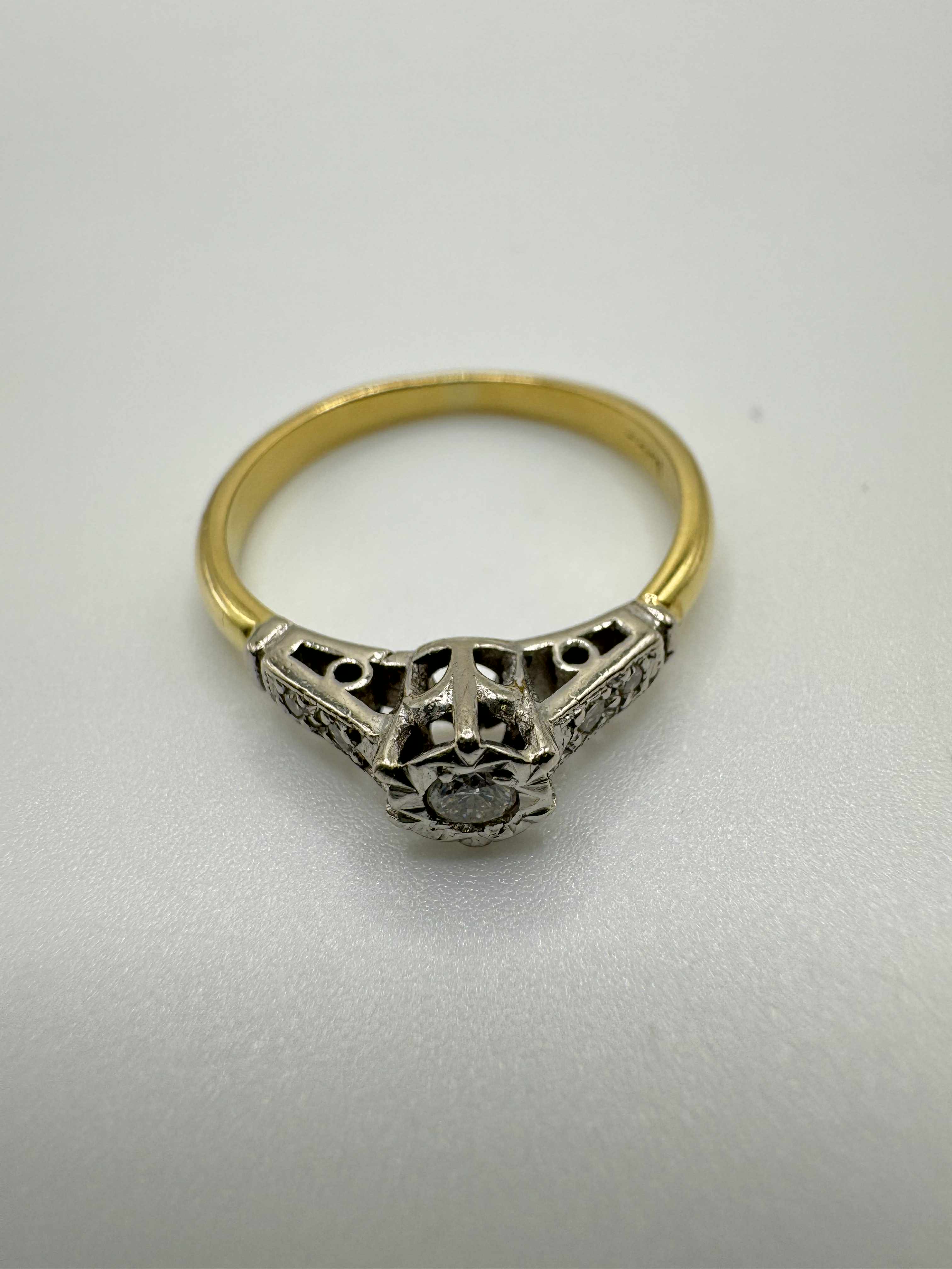 Product photo for 18ct & Platinum Solitaire Diamond Ring