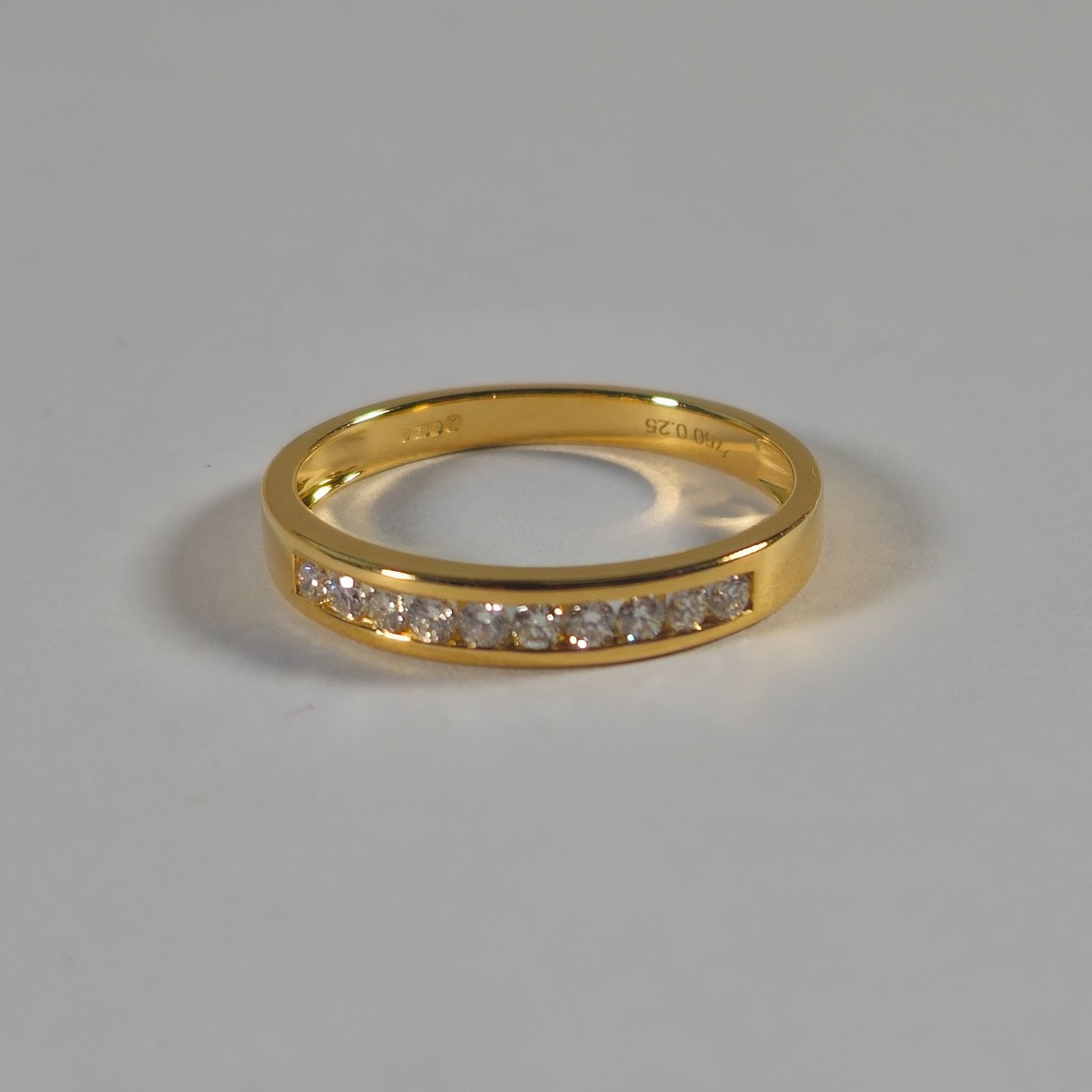 Product photo for 18ct Gold 0.25ct Diamond Half Band Ring Size O1/2