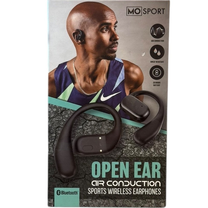 Product photo for New: Mo Sport Open Air Conduction Sports Wireless Earphones - Black