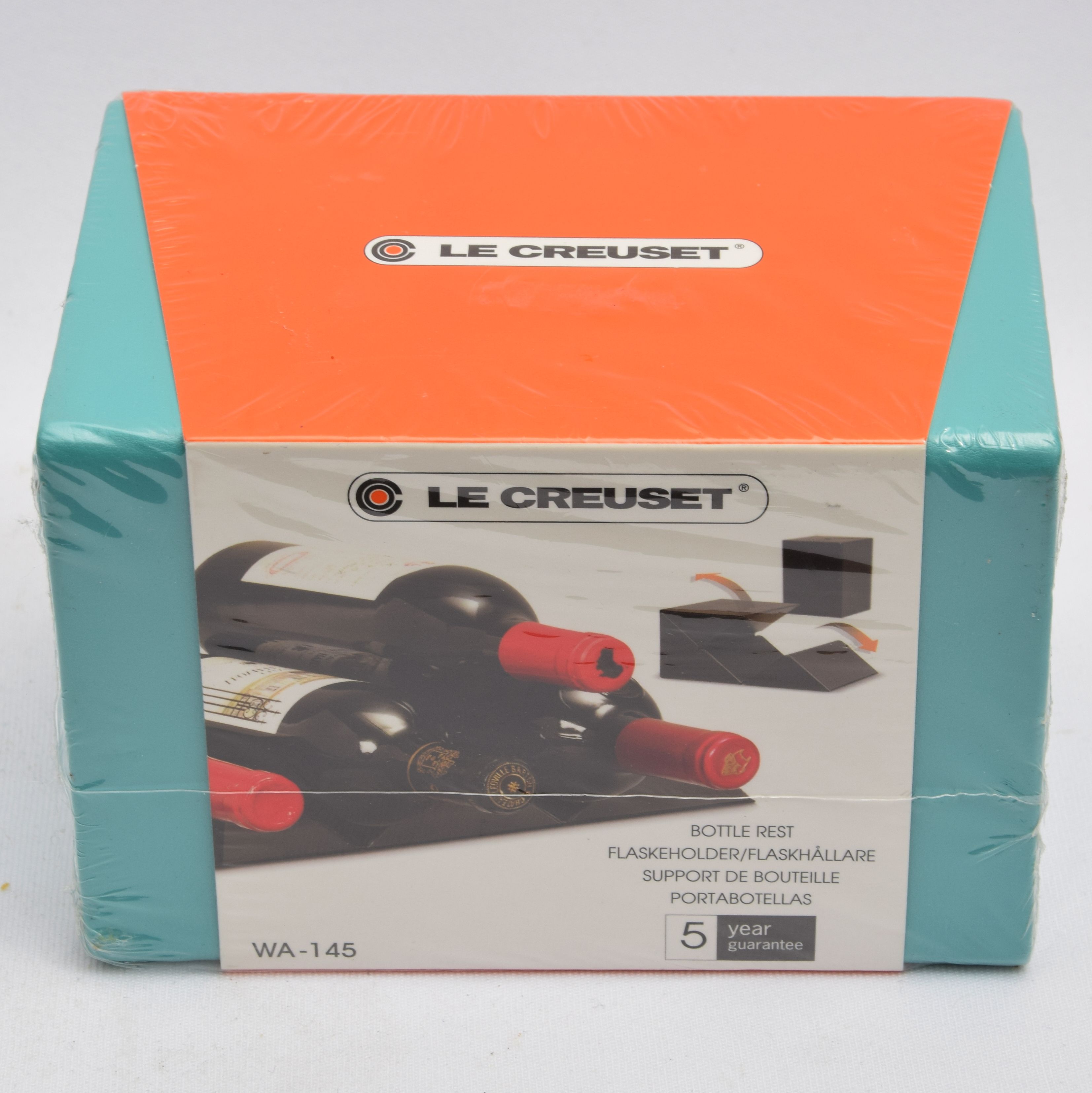Product photo for Le Creuset Le Creuset WA145 Wine Cube Bottle Rest Teal - BOXED, SEALED (NEW)
