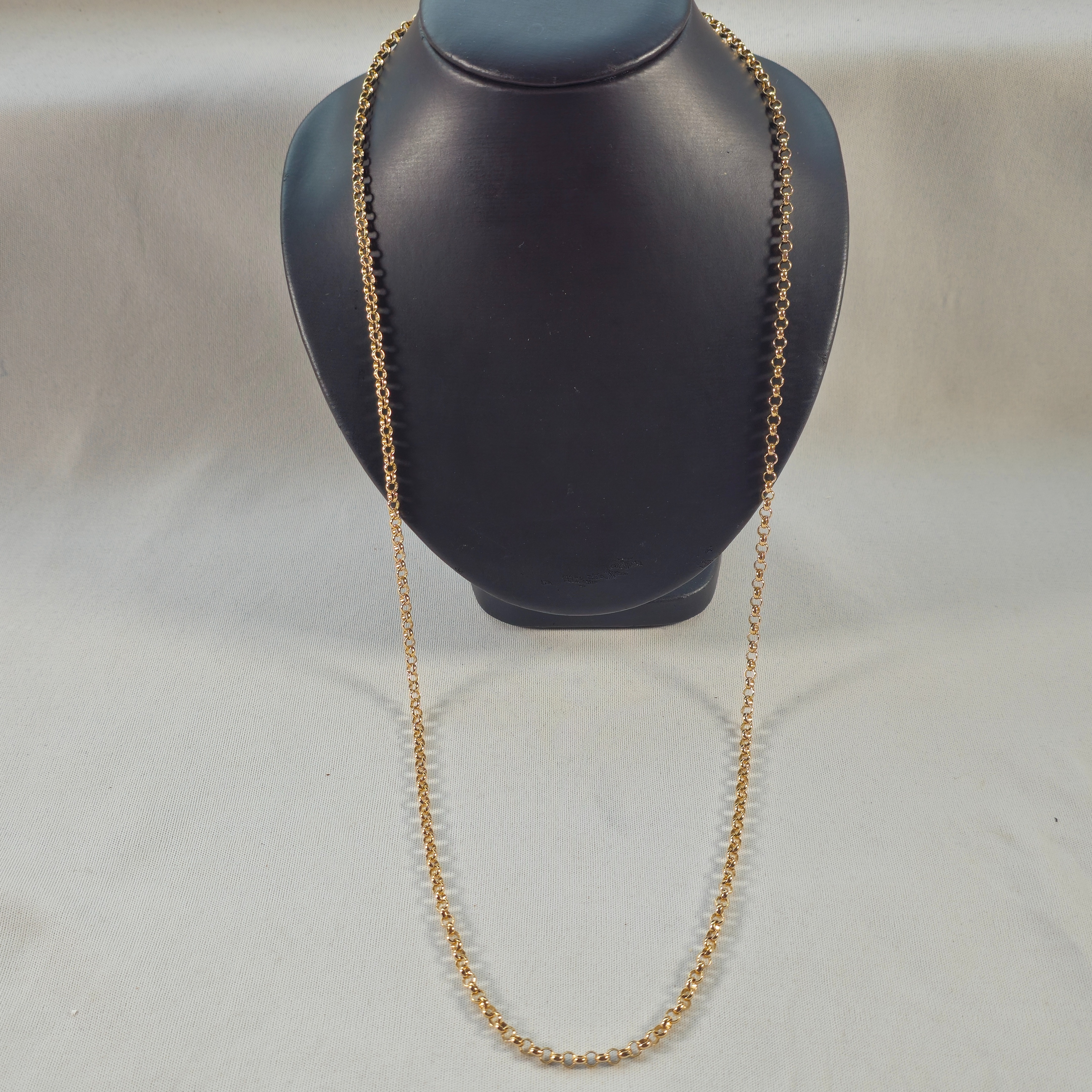 Product photo for 9ct Gold Plain Belcher Chain 28.5