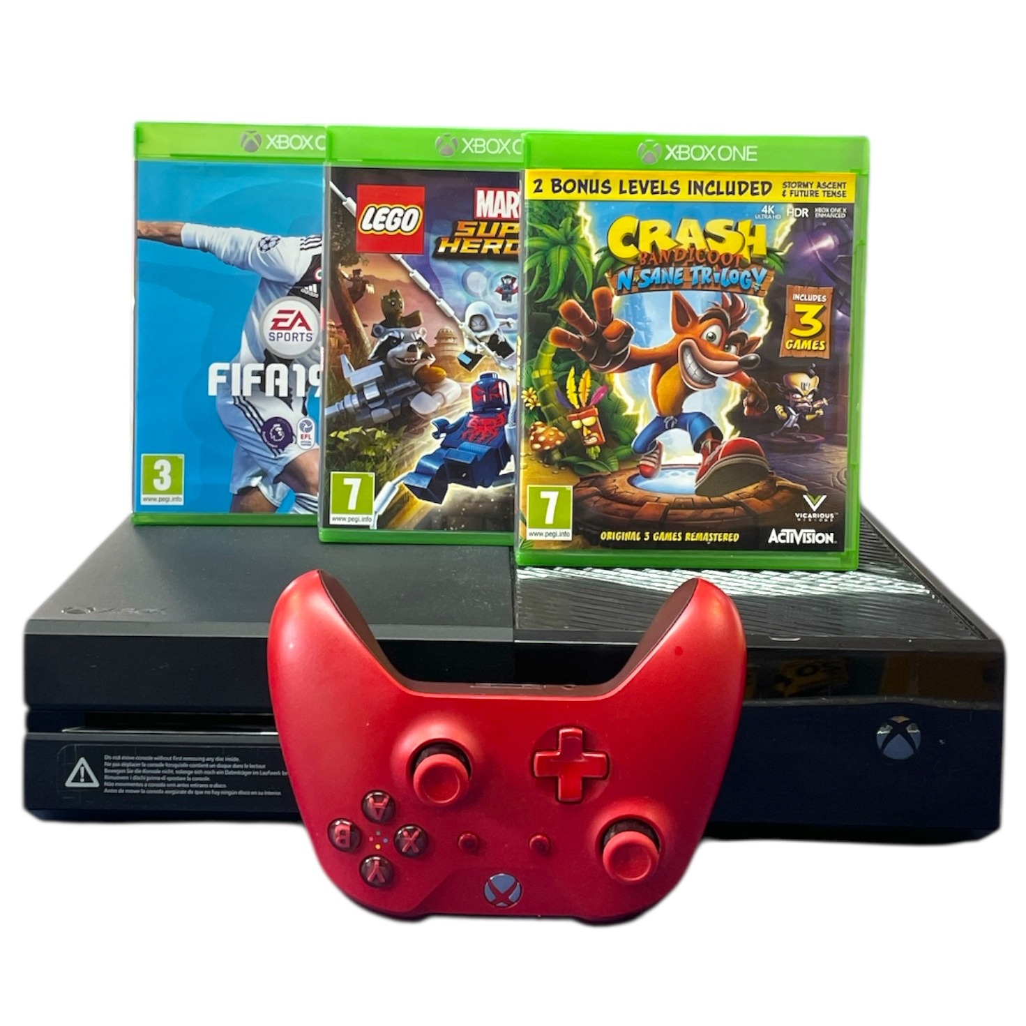 Product photo for Microsoft  Xbox One Console And 3x Games