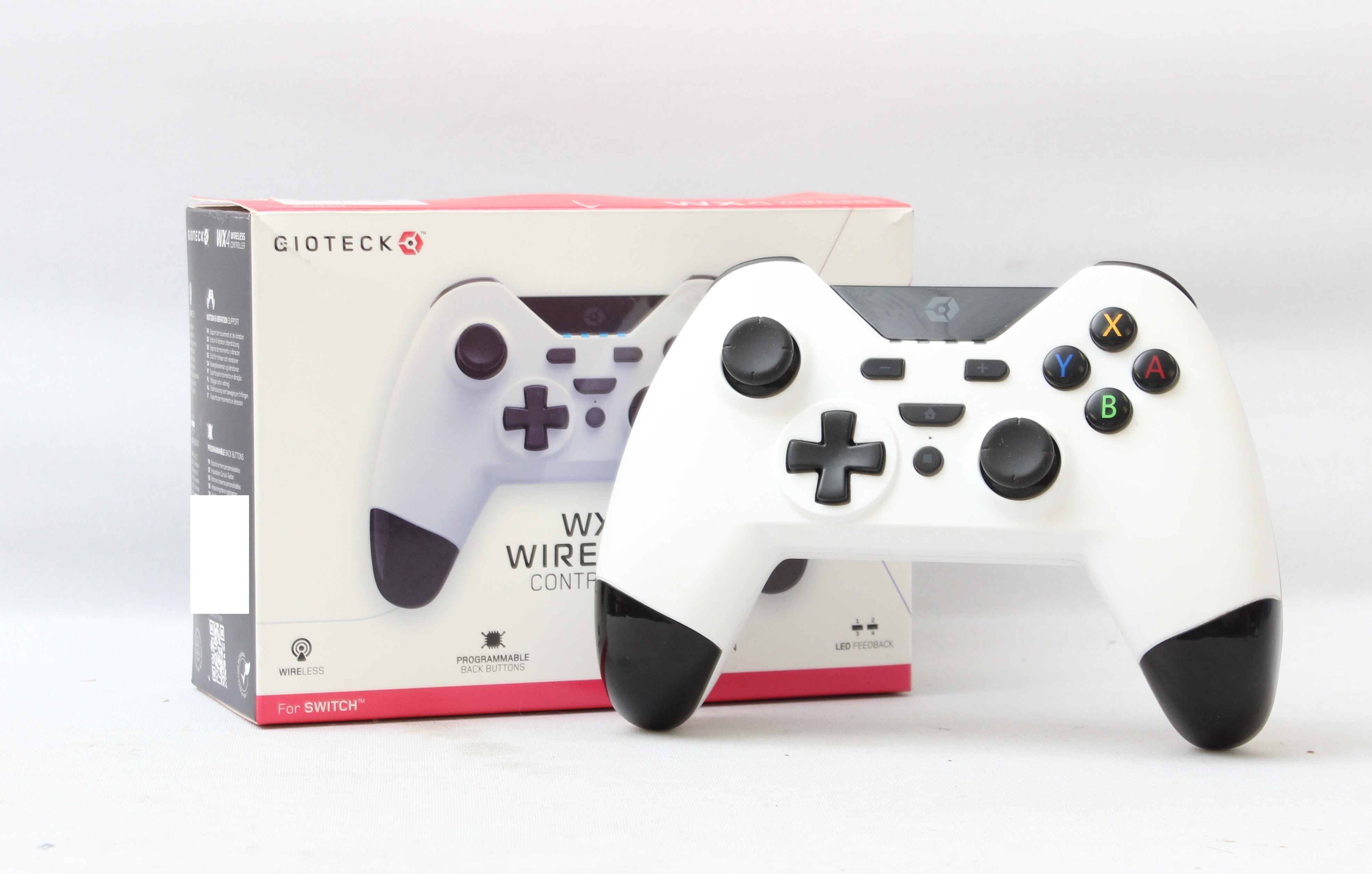 Product photo for Gioteck WX4 Wireless Nintendo Switch Compatible Controller - White (U)