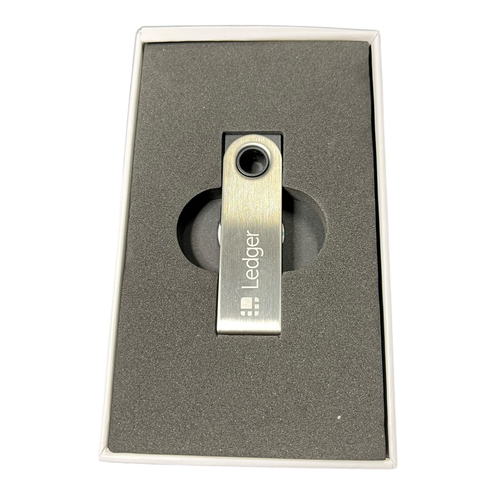 Product photo for Ledger Nano S Cryptocurrency Hardware Wallet – Boxed, Used, Good Condition