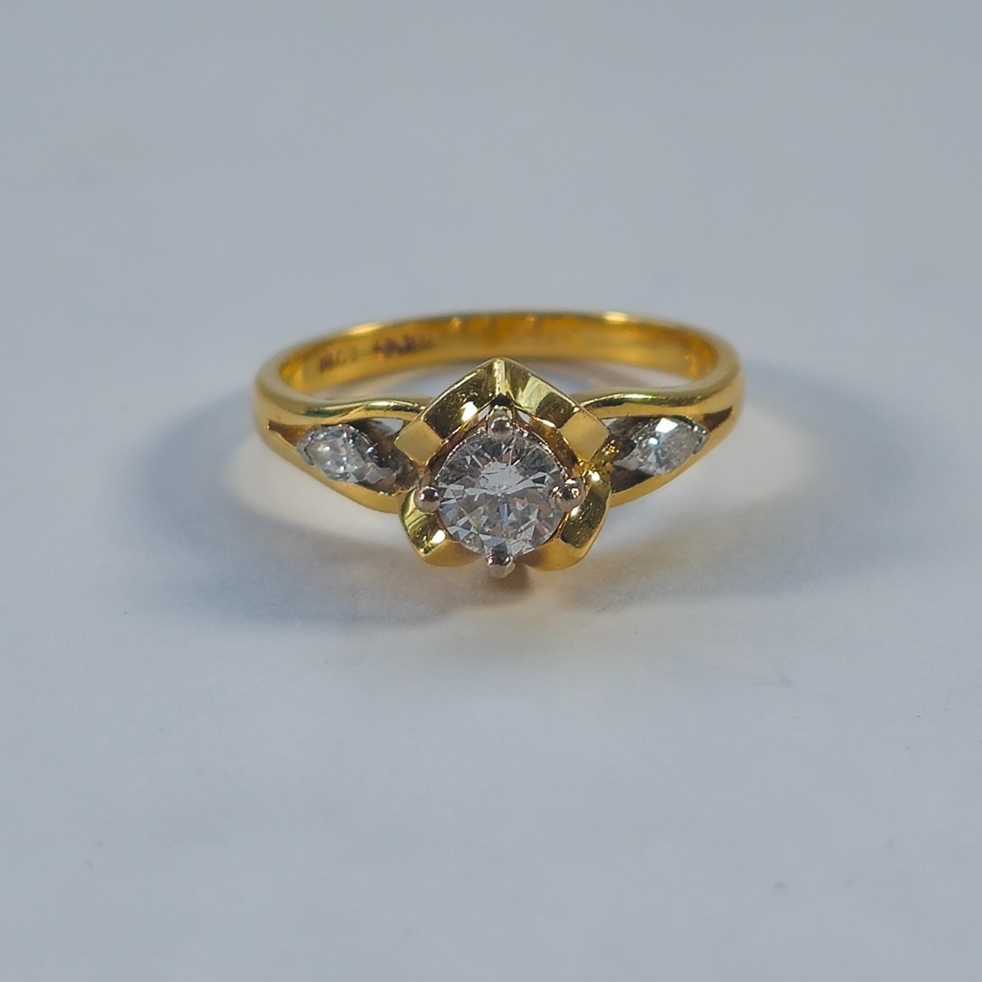 Product photo for 18ct Gold Diamond Fancy Engagement Style Ring Size M1/2