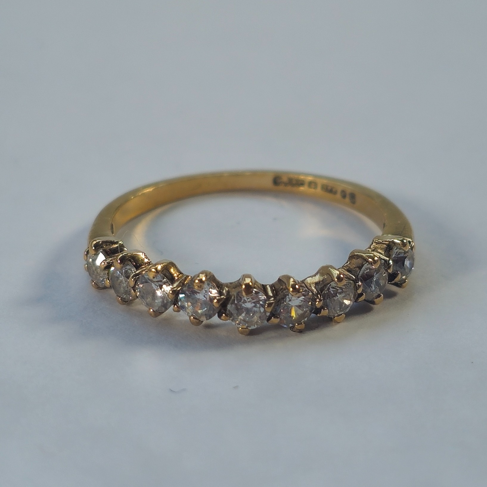 Product photo for 9ct Gold *CZ* Half Band Ring Size N
