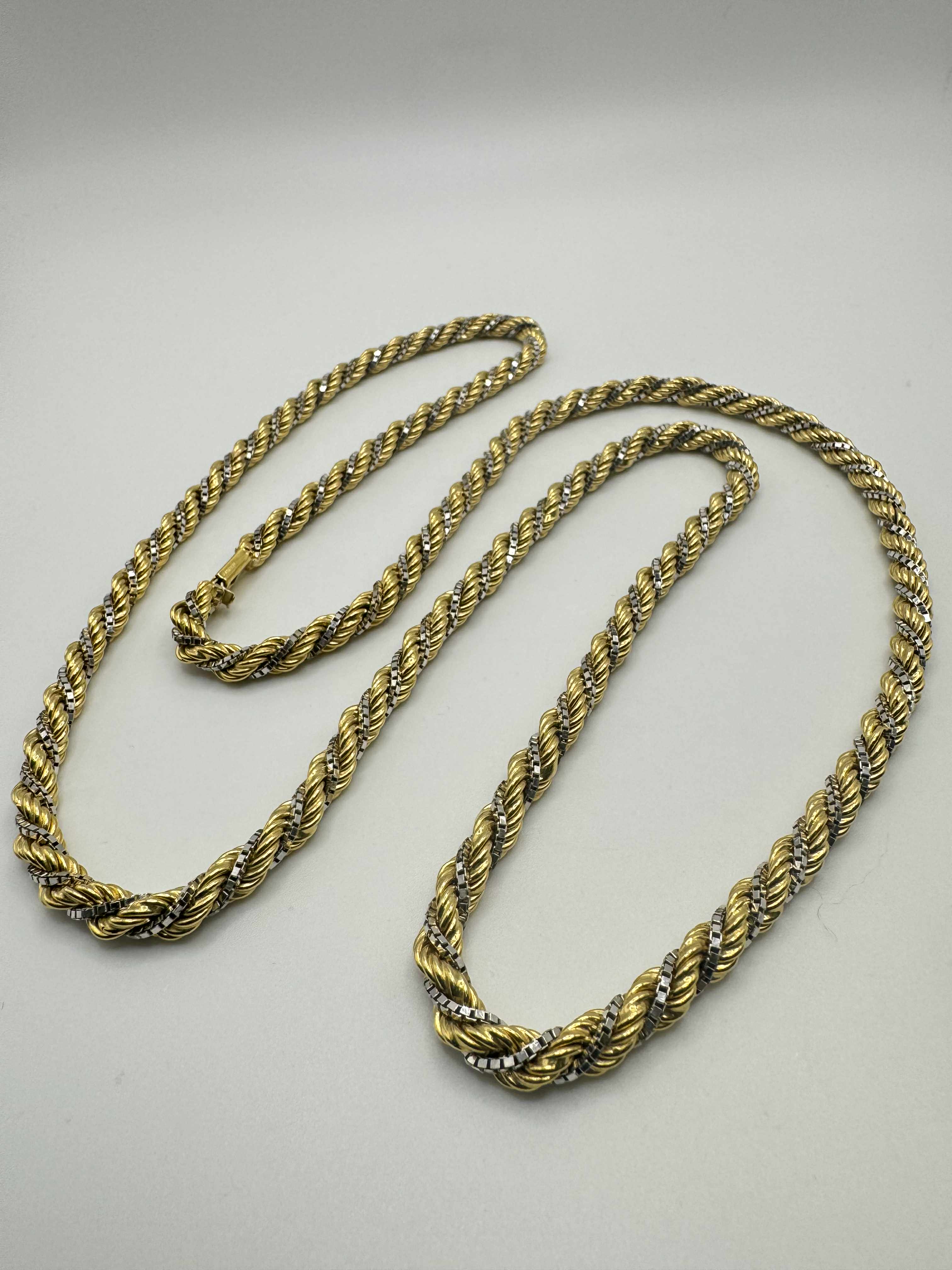 Product photo for 18ct Large Two Tone Rope Chain