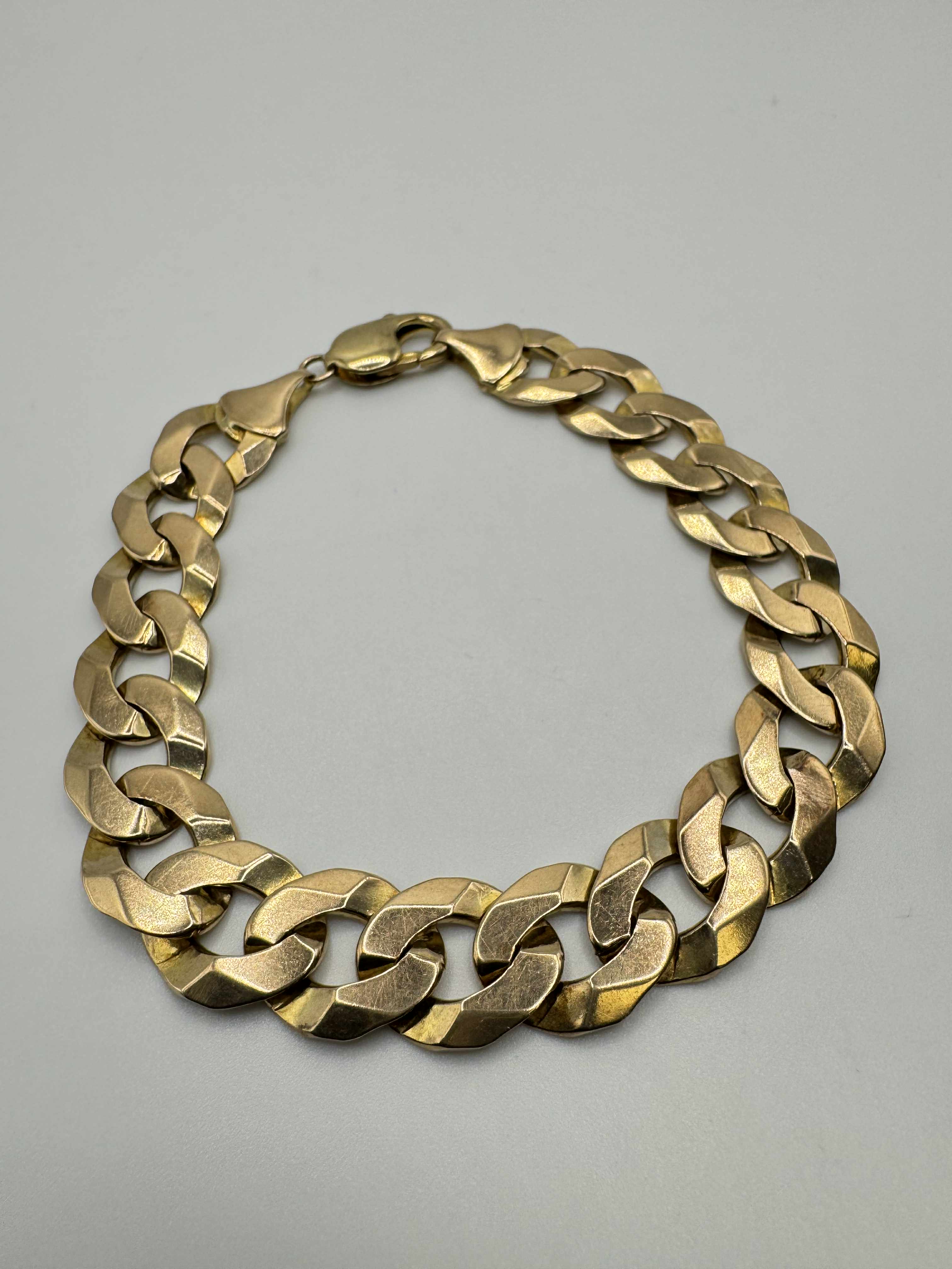Product photo for 9ct Large Flat Curb Bracelet