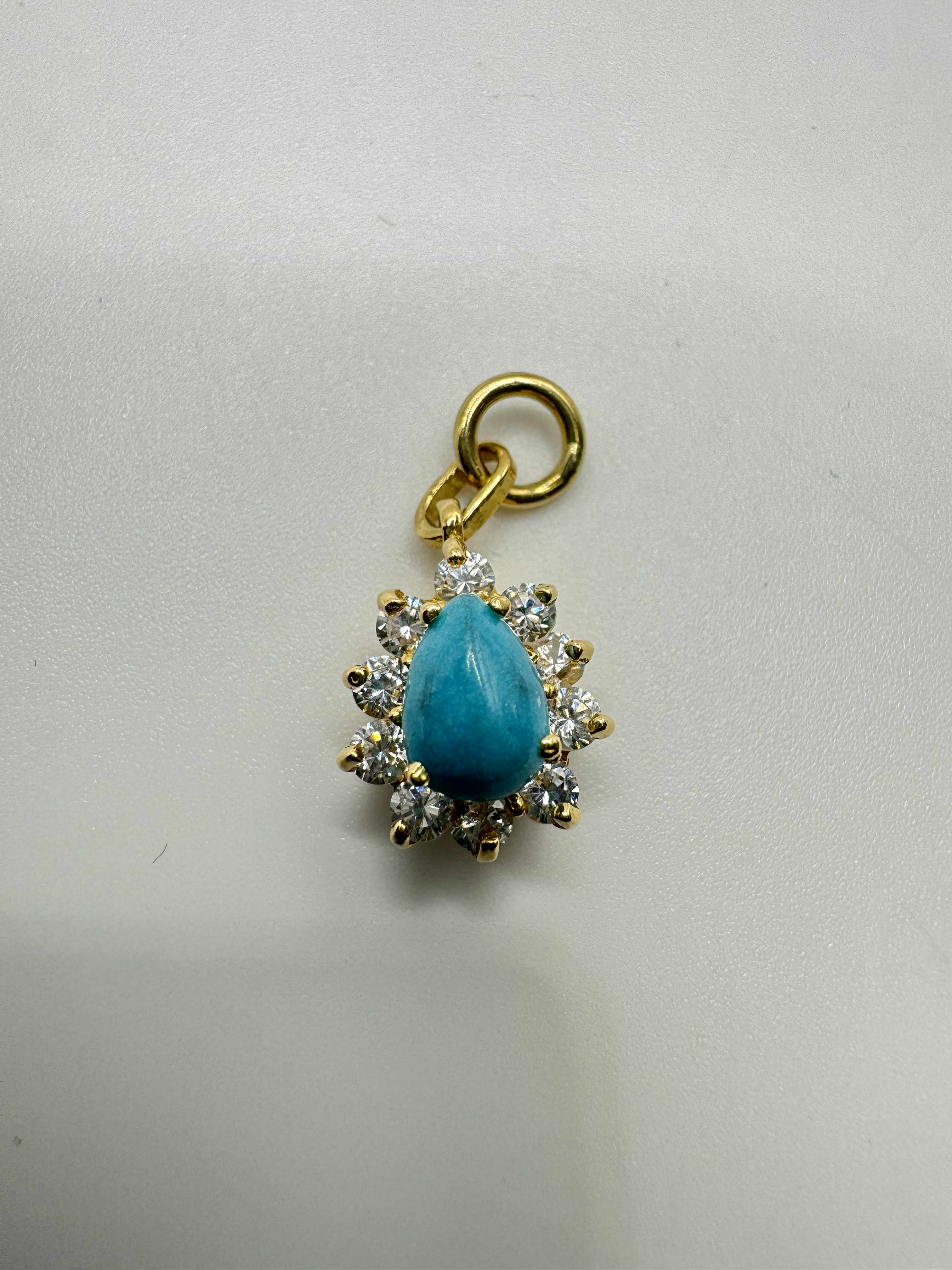 Product photo for 18ct CZ & Blue Cabochon Pendant