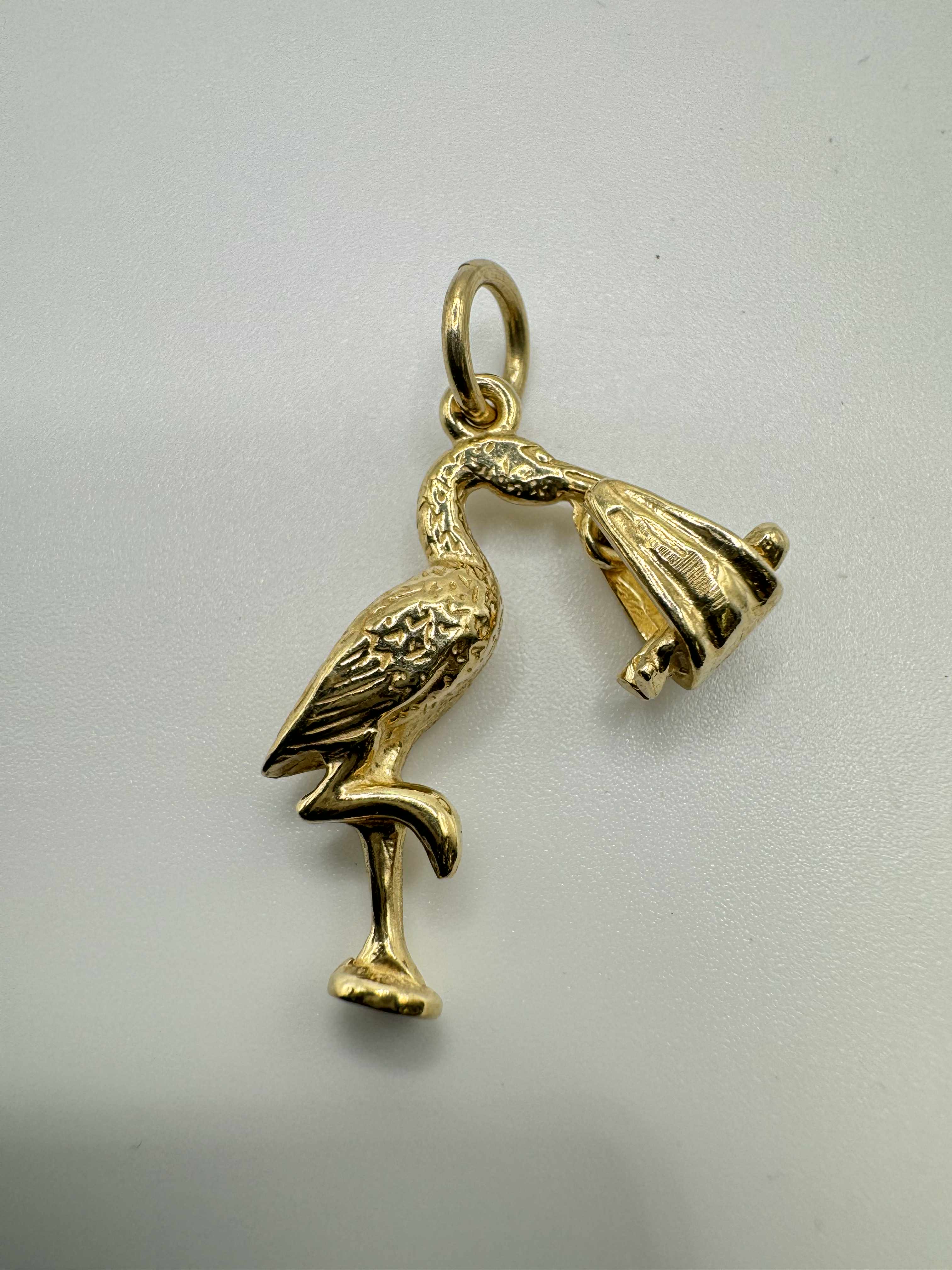 Product photo for 9ct Stork & Baby Pendant