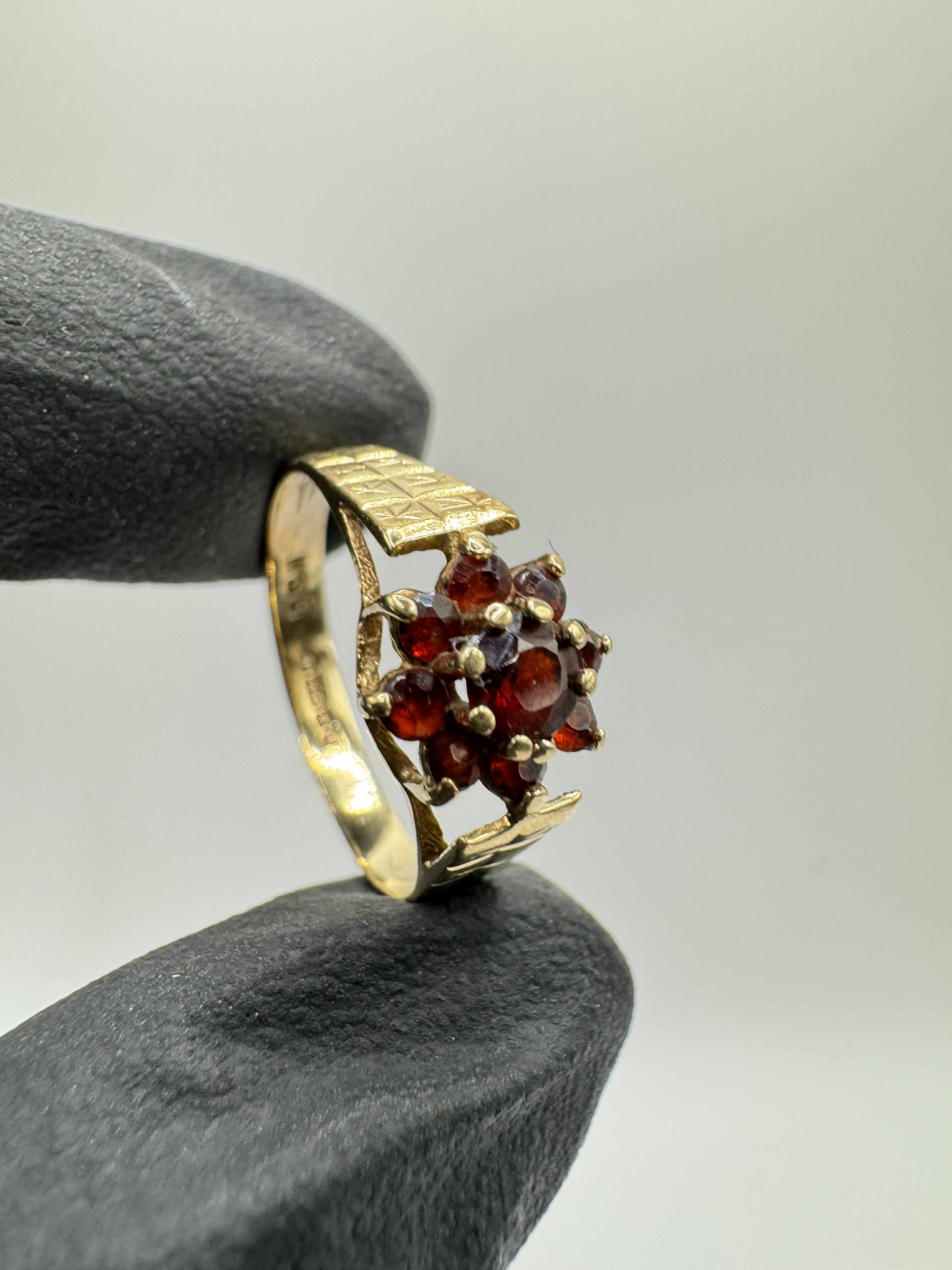 Product photo for 9ct Floral Garnet Ring