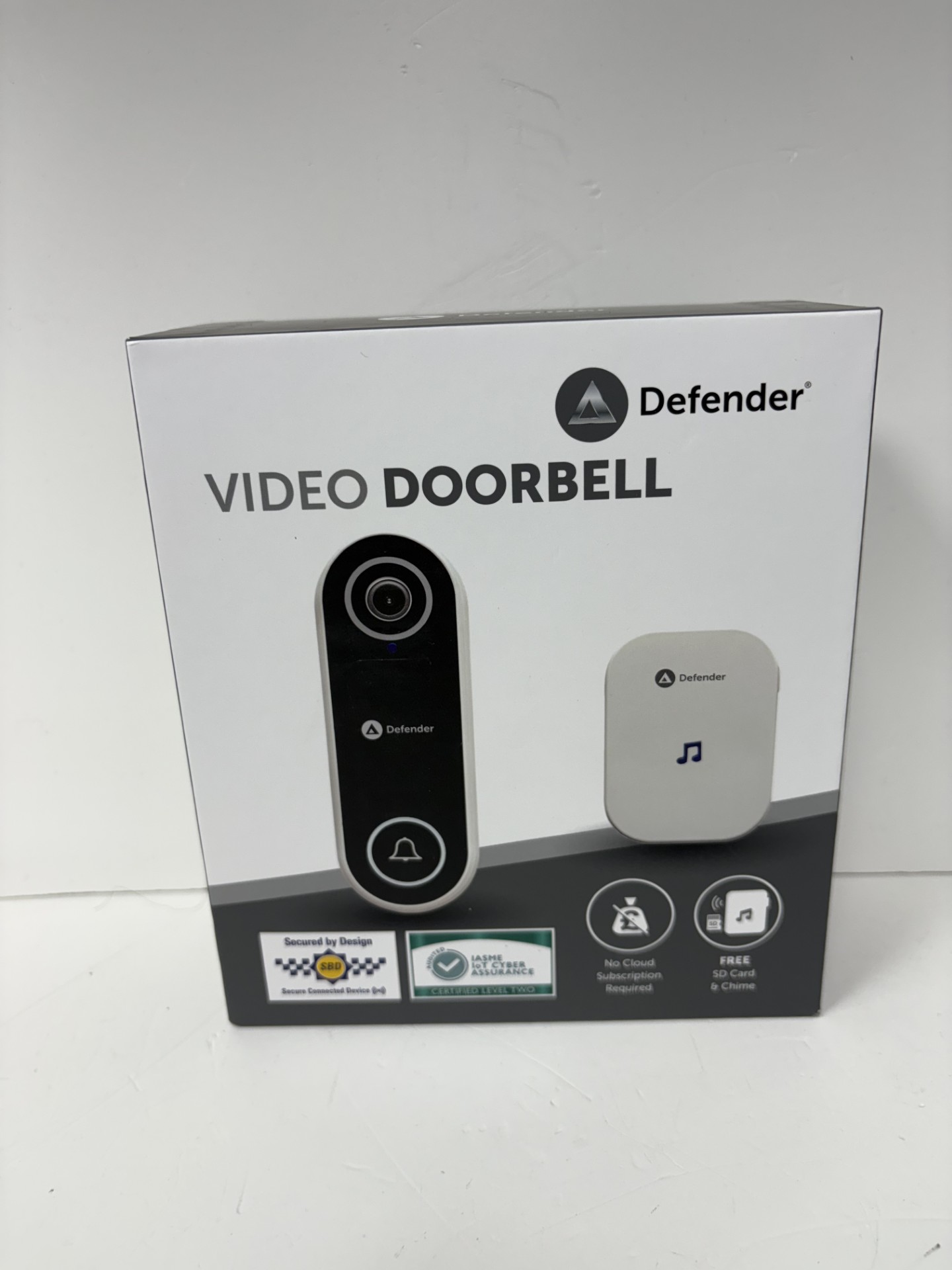 Product photo for defender video doorbell boxed