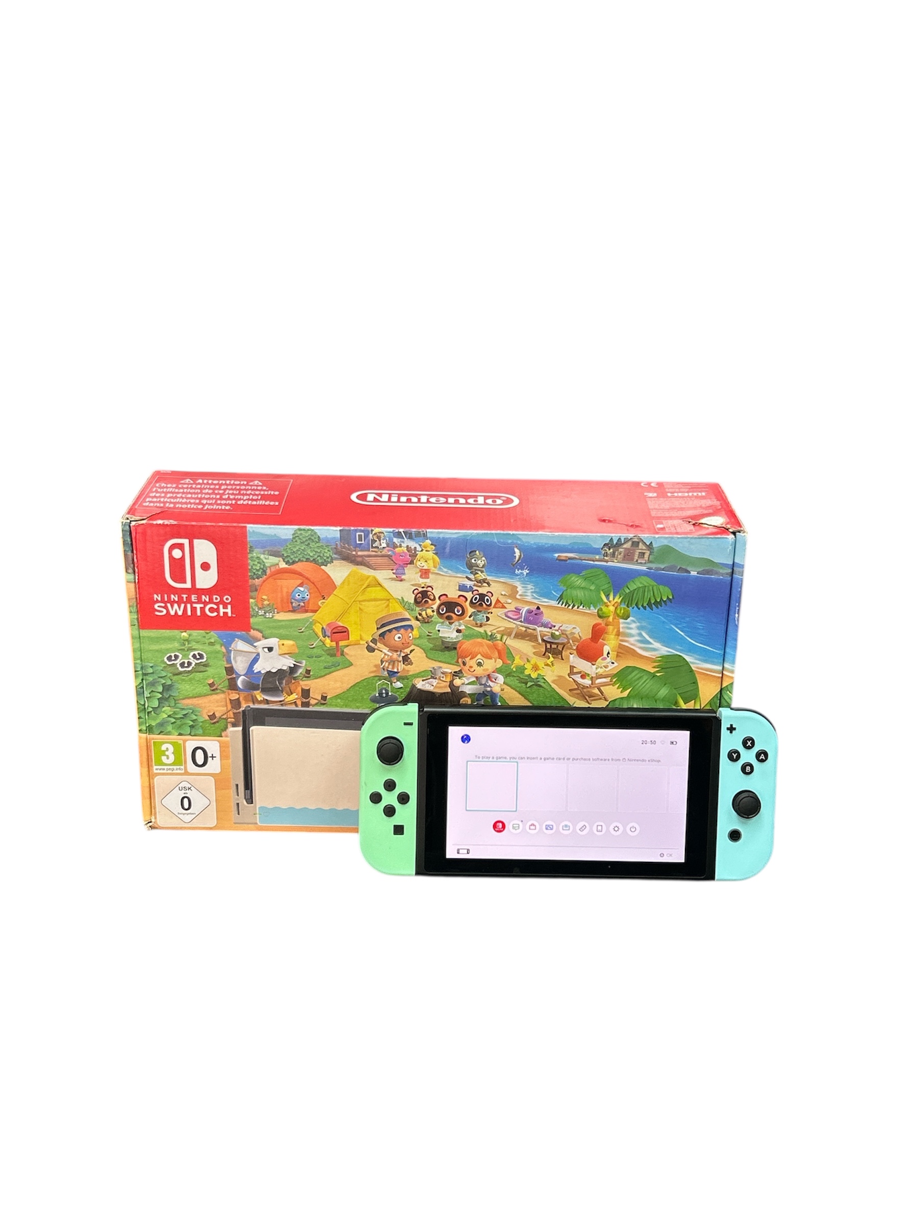 Product photo for Nintendo Switch 32GB Console, Animal Crossing Pastel/White Joy-Con, Boxed (No Game)