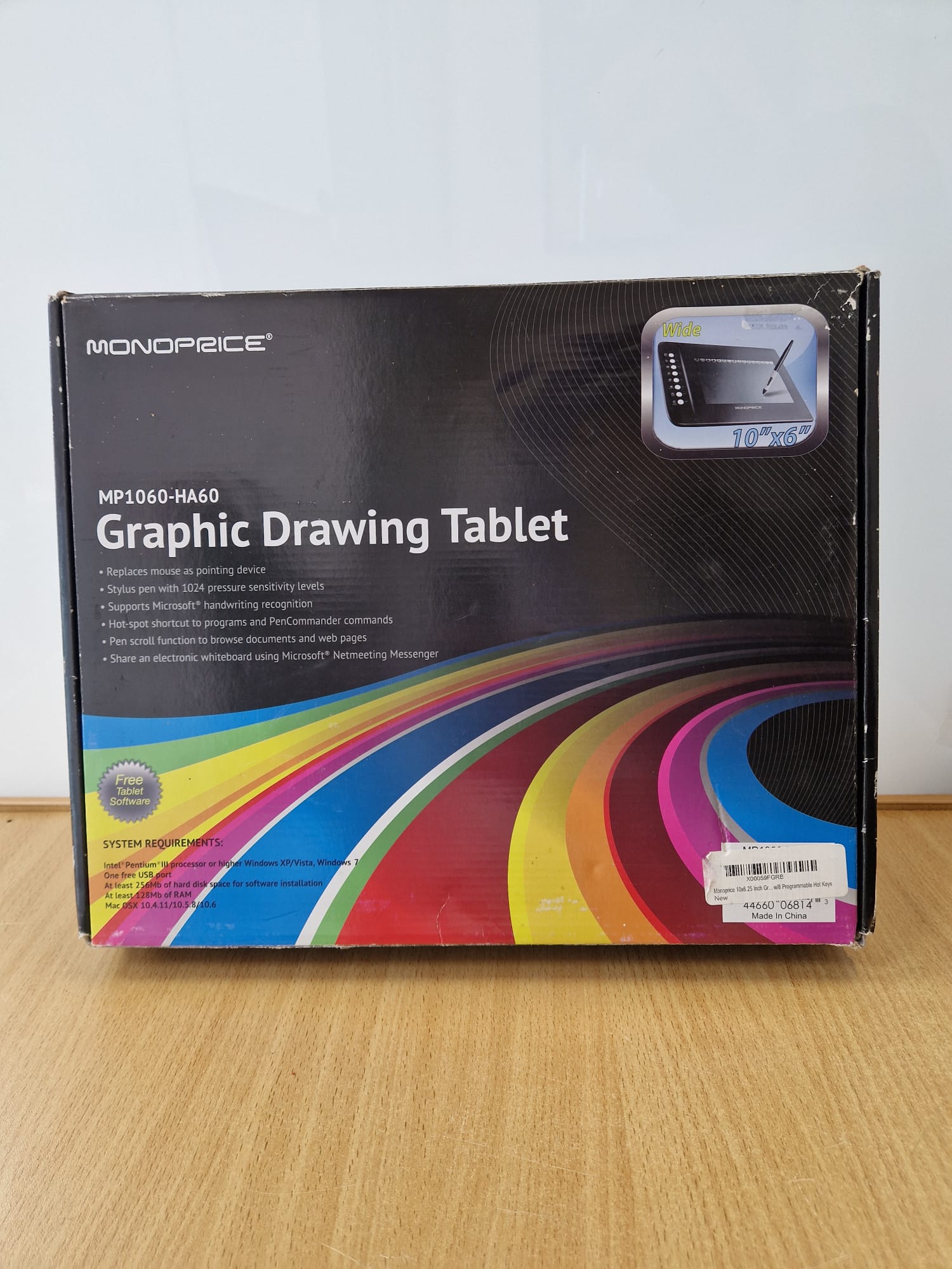 Product photo for MonoPrice  Monoprice MP1060-HA60 Graphics Drawing Tablet - Boxed Warranty