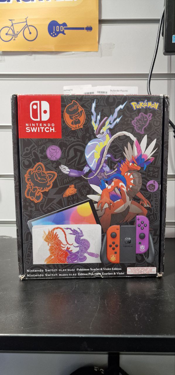 Product photo for Nintendo Switch OLED Scarlet/Violet + Red/Purple Joy-Con, Boxed
