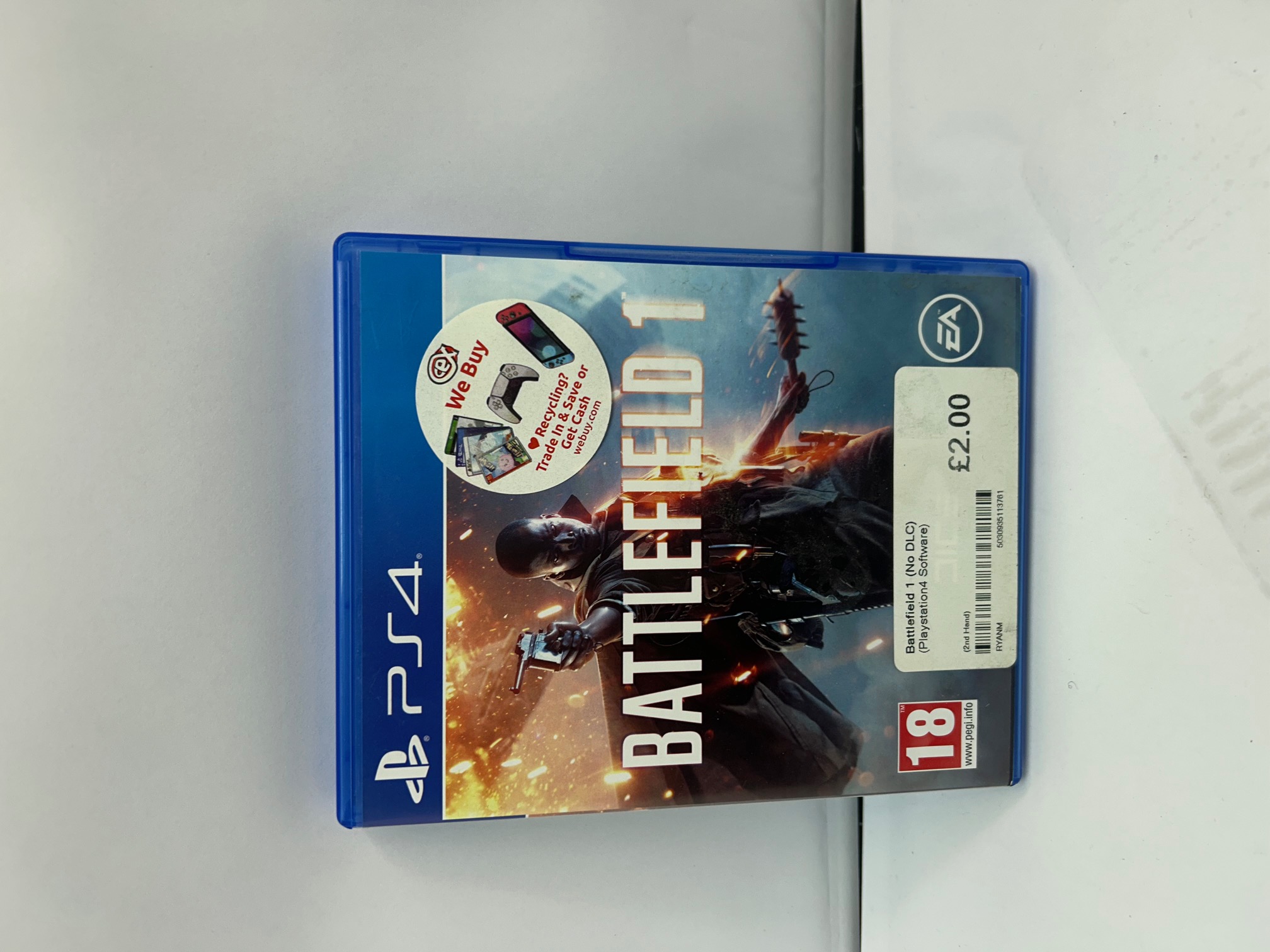 Product photo for BATTLFIELD 1 *FOR PS4*