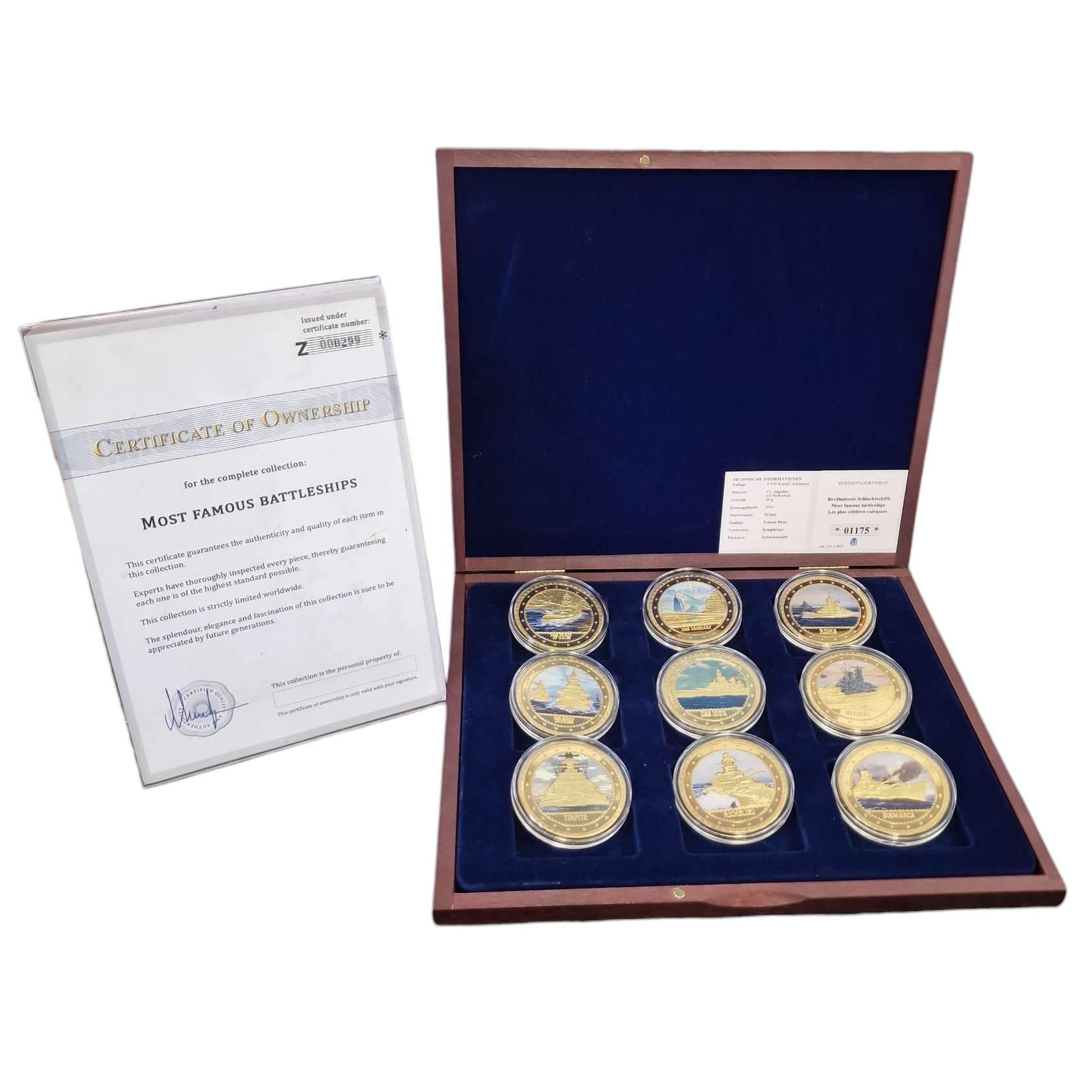 Product photo for Winsor Mint The Most Famous Battleships of the World' Commemorative Strike Set