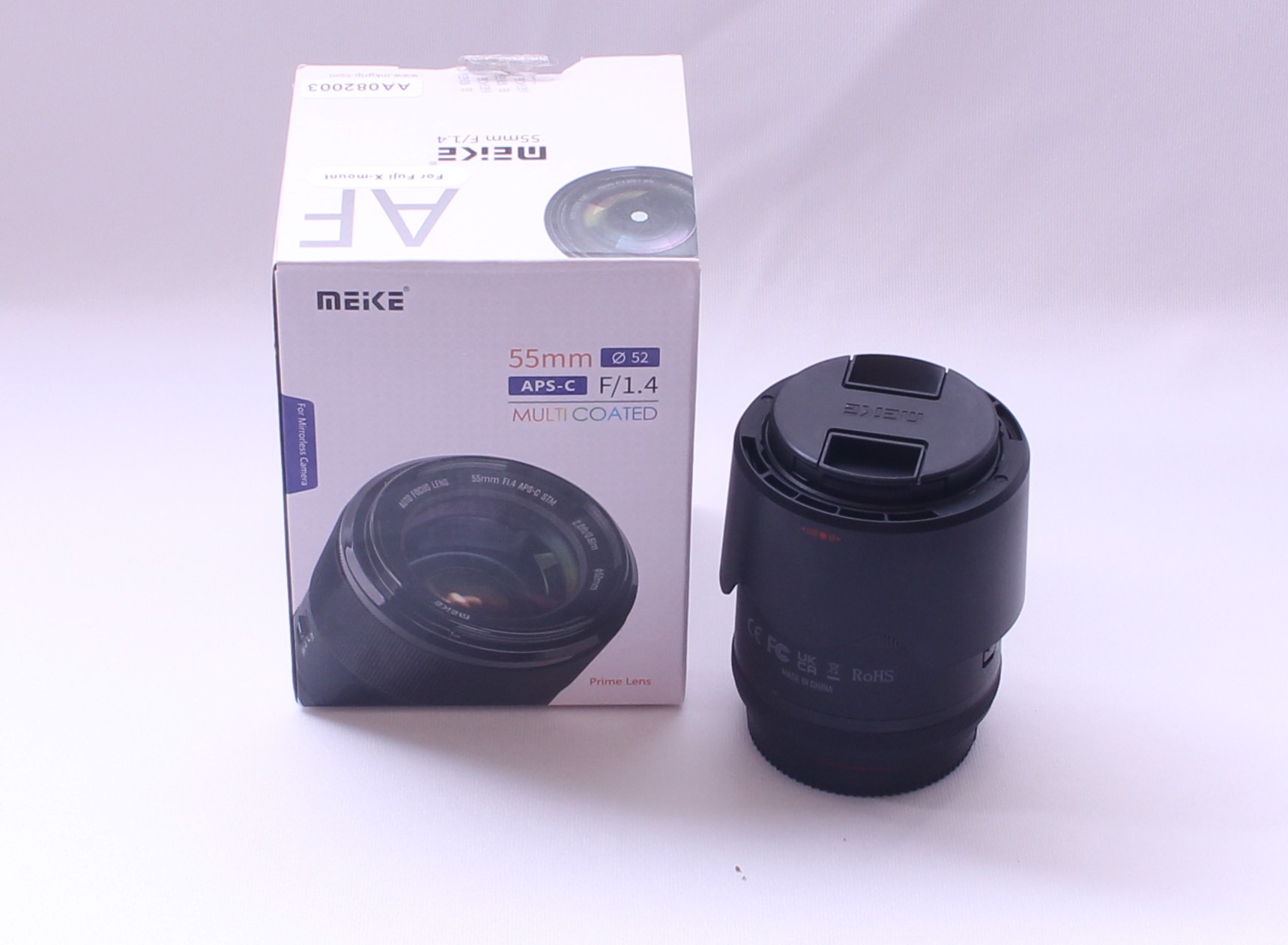 Product photo for Meke 55mm F/1.4 APS-C Multicoated Prime Lens - Fujifilm X Fit (U)